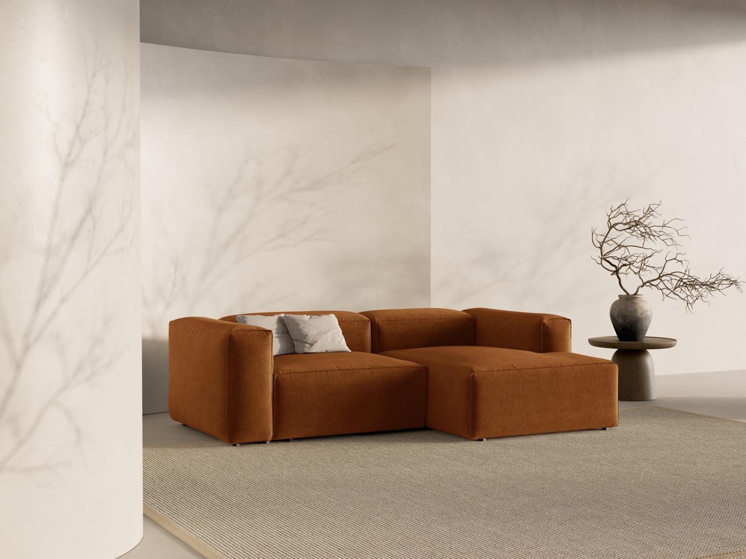 Erleben Sie das Bergamo Modular Ecksofa rechts von Cosmopolitan Design – ein elegantes 2-Sitzer Sofa, das modernen Stil und höchsten Komfort vereint.