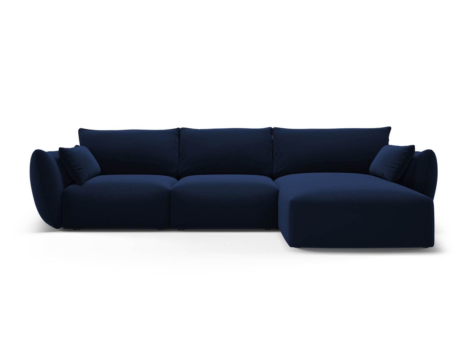 Elegantes 5-Sitzer Ecksofa rechts Matera in Royal Blue, ideal für entspannte Stunden und geschmackvolle Wohnräume, von Cosmopolitan Design.