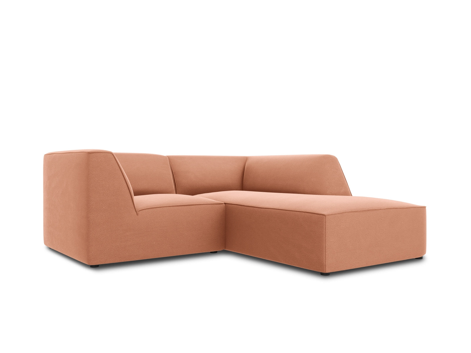Oslo Velour Modular Ecksofa rechts 3 Sitzer in Pink präsentiert im Onlineshop von KAQTU Design AG. Ecksofa rechts ist von Cosmopolitan Design