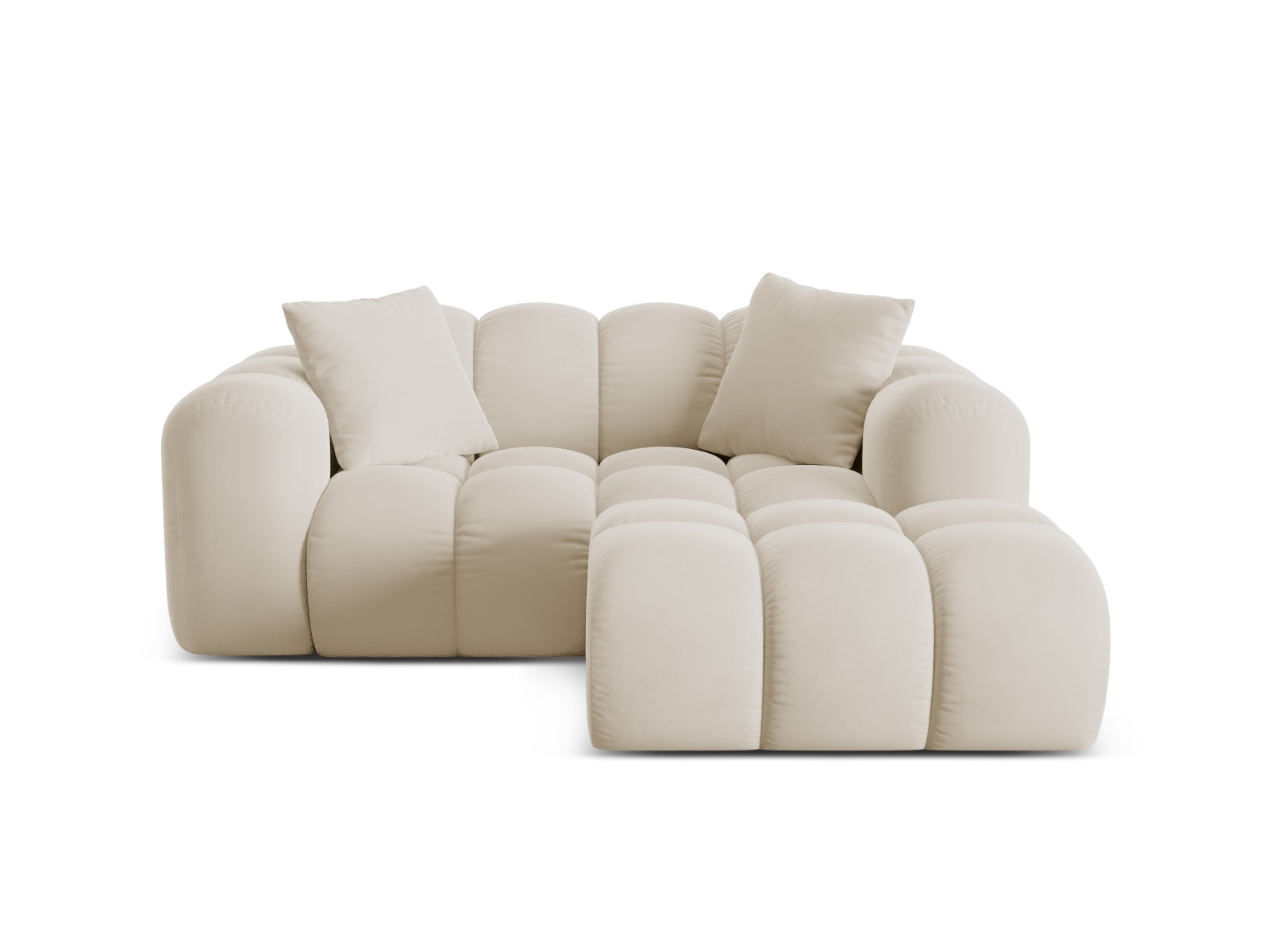 2-Sitzer Ecksofa rechts Treno in Dark Beige-Bluvel präsentiert im Onlineshop von KAQTU Design AG. Ecksofa rechts ist von Cosmopolitan Design