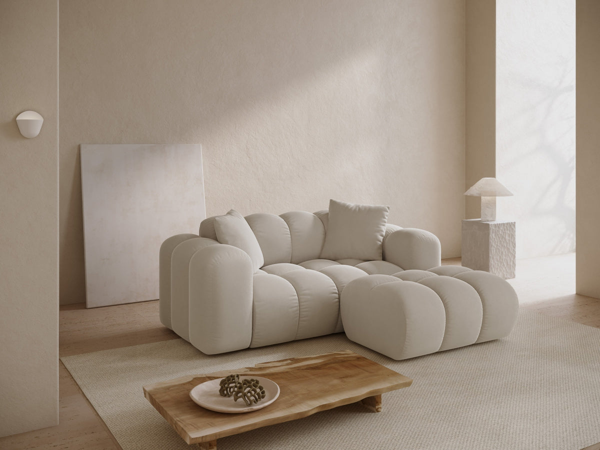 2-Sitzer Ecksofa rechts Treno in Dark Beige-Bluvel präsentiert im Onlineshop von KAQTU Design AG. Ecksofa rechts ist von Cosmopolitan Design