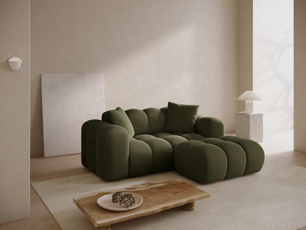 2-Sitzer Ecksofa rechts Treno in Green-Bluvel präsentiert im Onlineshop von KAQTU Design AG. Ecksofa rechts ist von Cosmopolitan Design