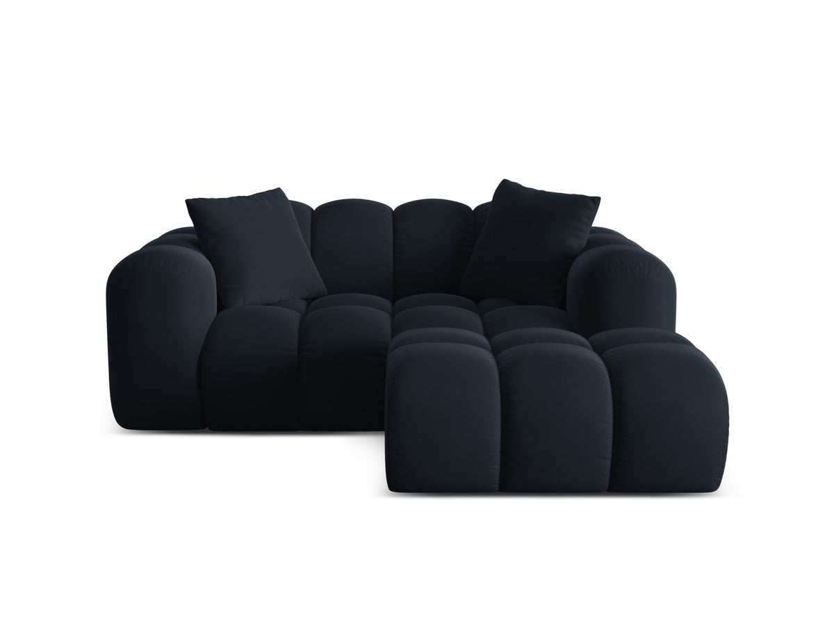 2-Sitzer Ecksofa rechts Treno in Dark Blue-Bluvel präsentiert im Onlineshop von KAQTU Design AG. Ecksofa rechts ist von Cosmopolitan Design