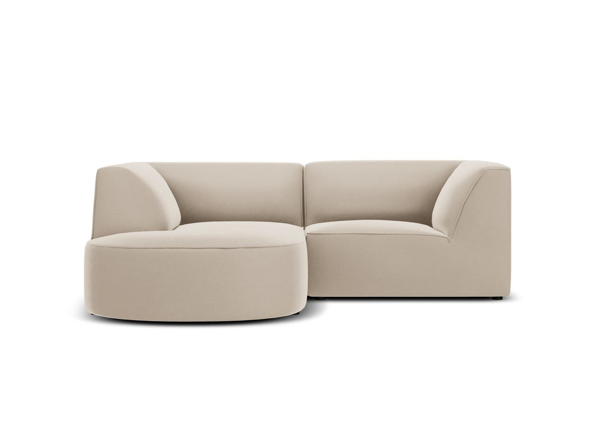 Siena velvet modular corner sofa left, 3-seater, 180cm (RLC)