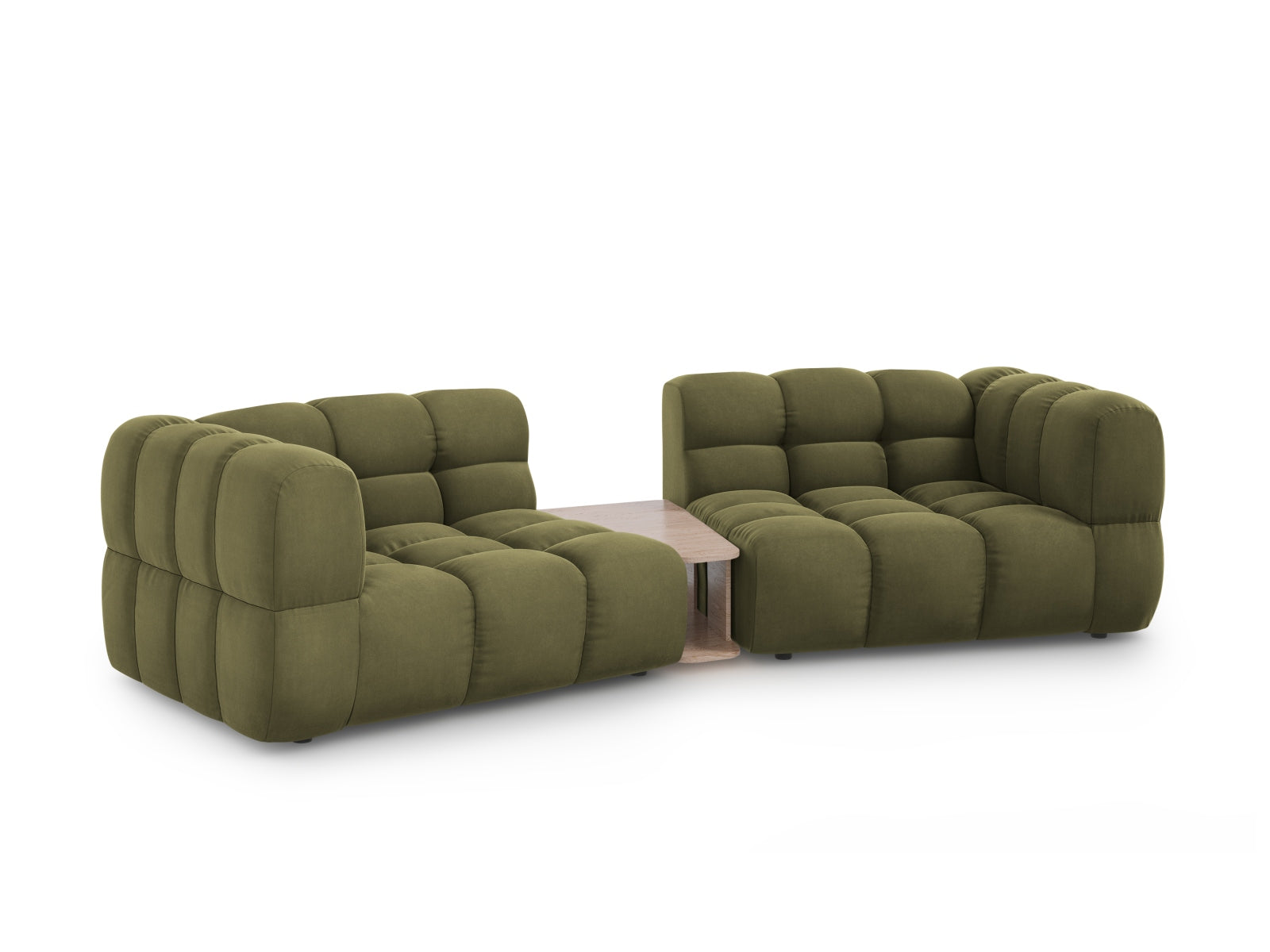 Elegantes Sky Velour 2-Sitzer Sofa in sanftem Hellgrün, ideal für moderne Wohnräume, präsentiert von Cosmopolitan Design.