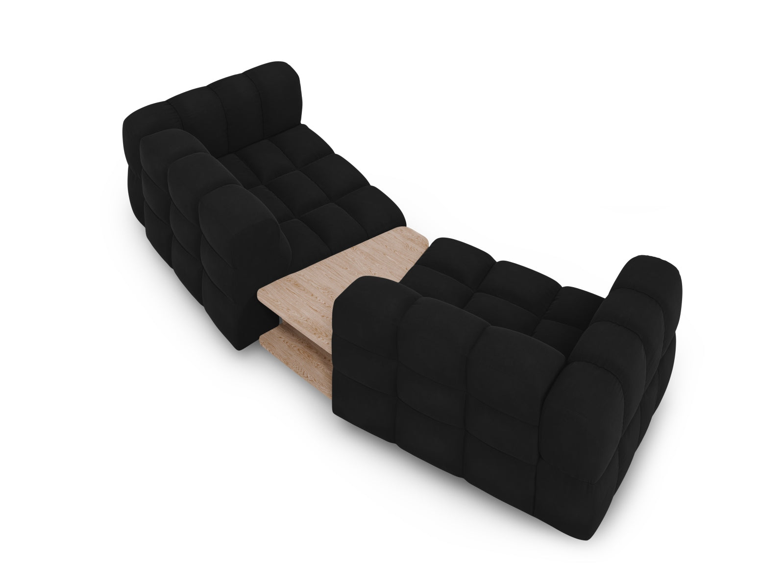 Elegantes 2-Sitzer Sofa aus luxuriösem Sky Velour, 148 cm breit, ideal für stilvolle Wohnräume von Cosmopolitan Design.