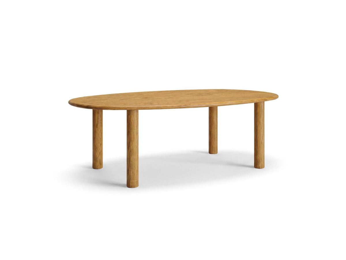 Sines Esstisch von Cosmopolitan Design mit Eichenfurnier in Black Oak-Wood, rechteckige Tischplatte auf Holzbeinen, Masse 180x100x76cm