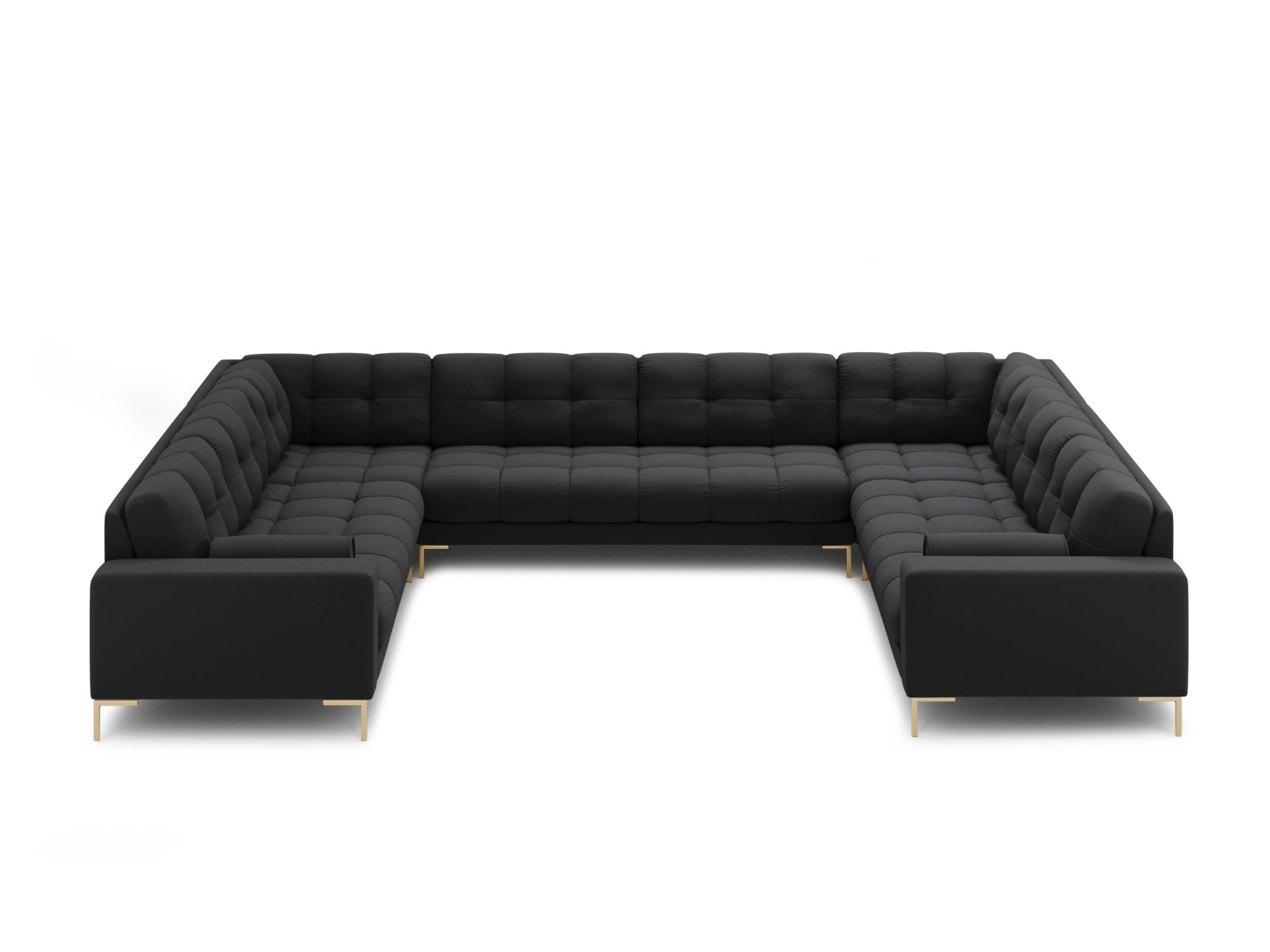 Geräumiges 9-Sitzer Panoramic Sofa Bali in stilvollem Dunkelgrau, perfekt für gesellige Zusammenkünfte und moderne Wohnräume.
