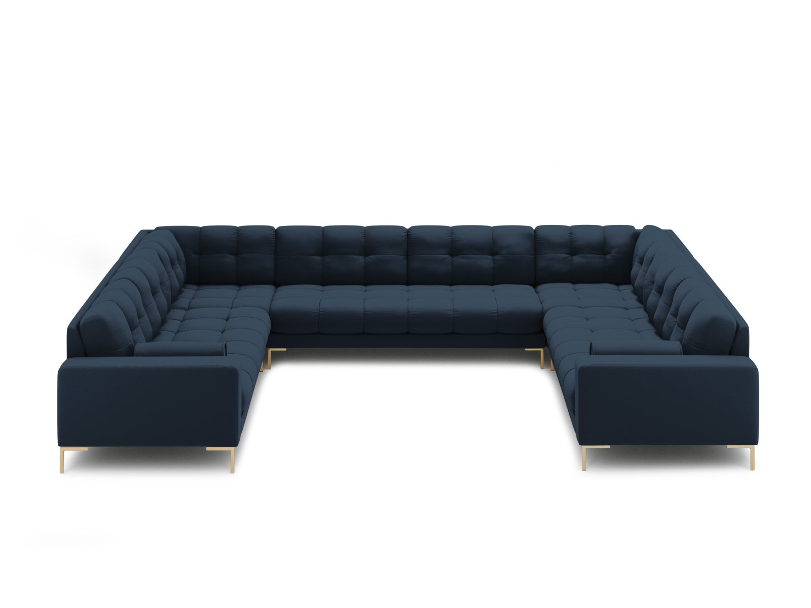 Geräumiges 9-Sitzer Panoramic Sofa Bali in ansprechendem Blau, perfekt für entspannte Abende und gesellige Runden im modernen Wohnbereich.