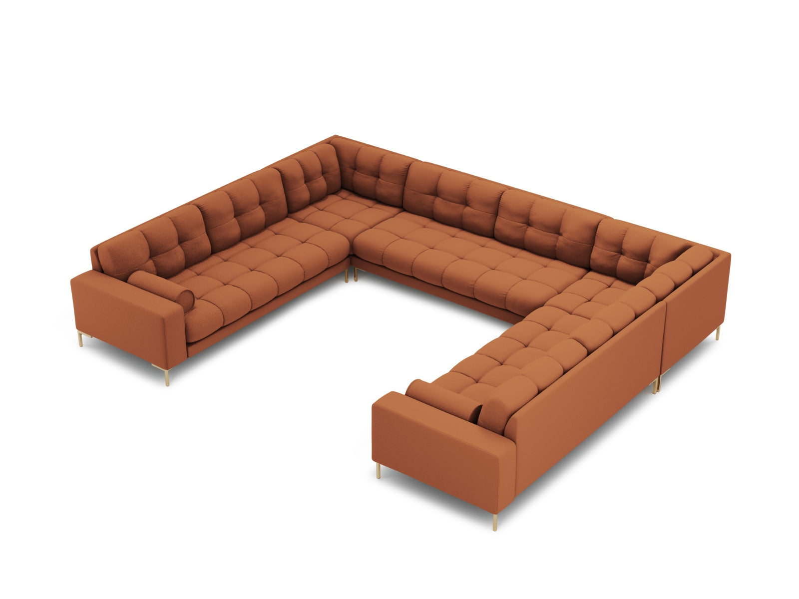 Elegantes 9-Sitzer Ecksofa Bali in Brick-Neve, ideal für gesellige Abende und modernes Wohndesign.