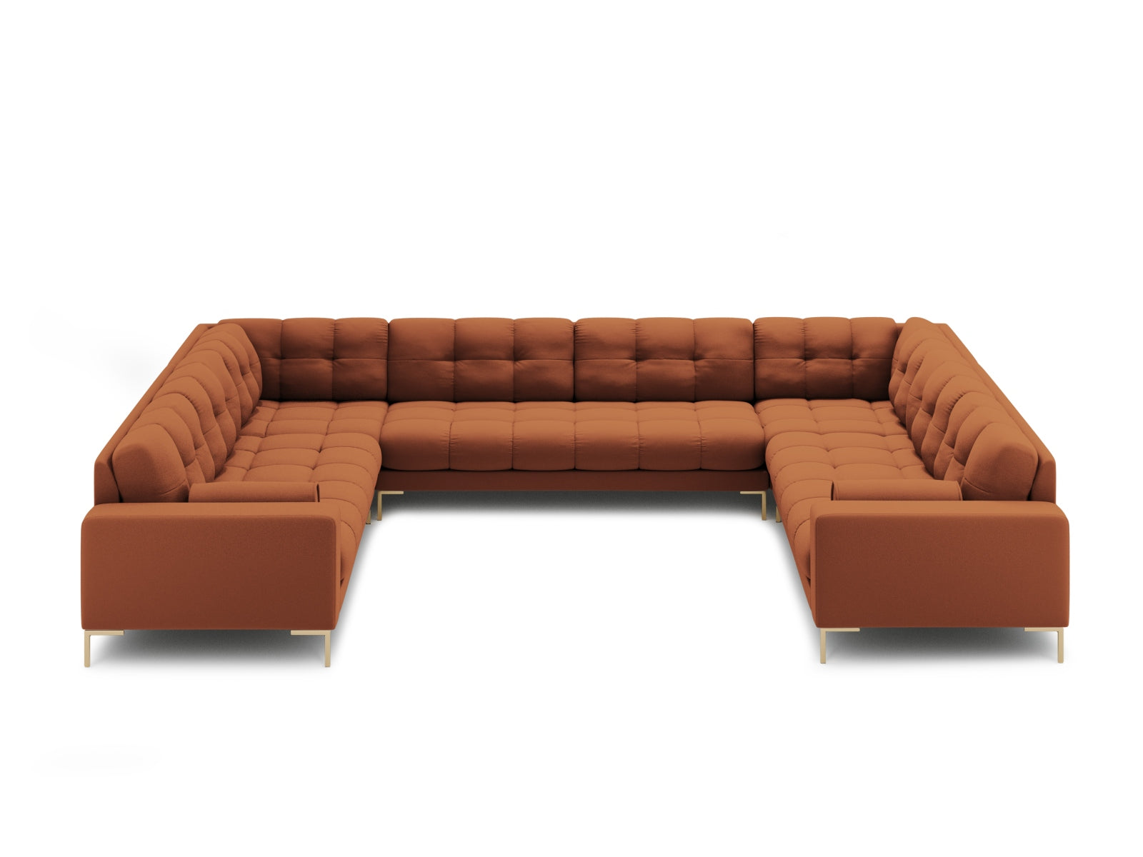 Geräumiges 9-Sitzer Panoramic Sofa Bali in stilvollem Brick-Neve, perfekt für entspannte Zusammenkünfte und zeitgemäße Einrichtung.