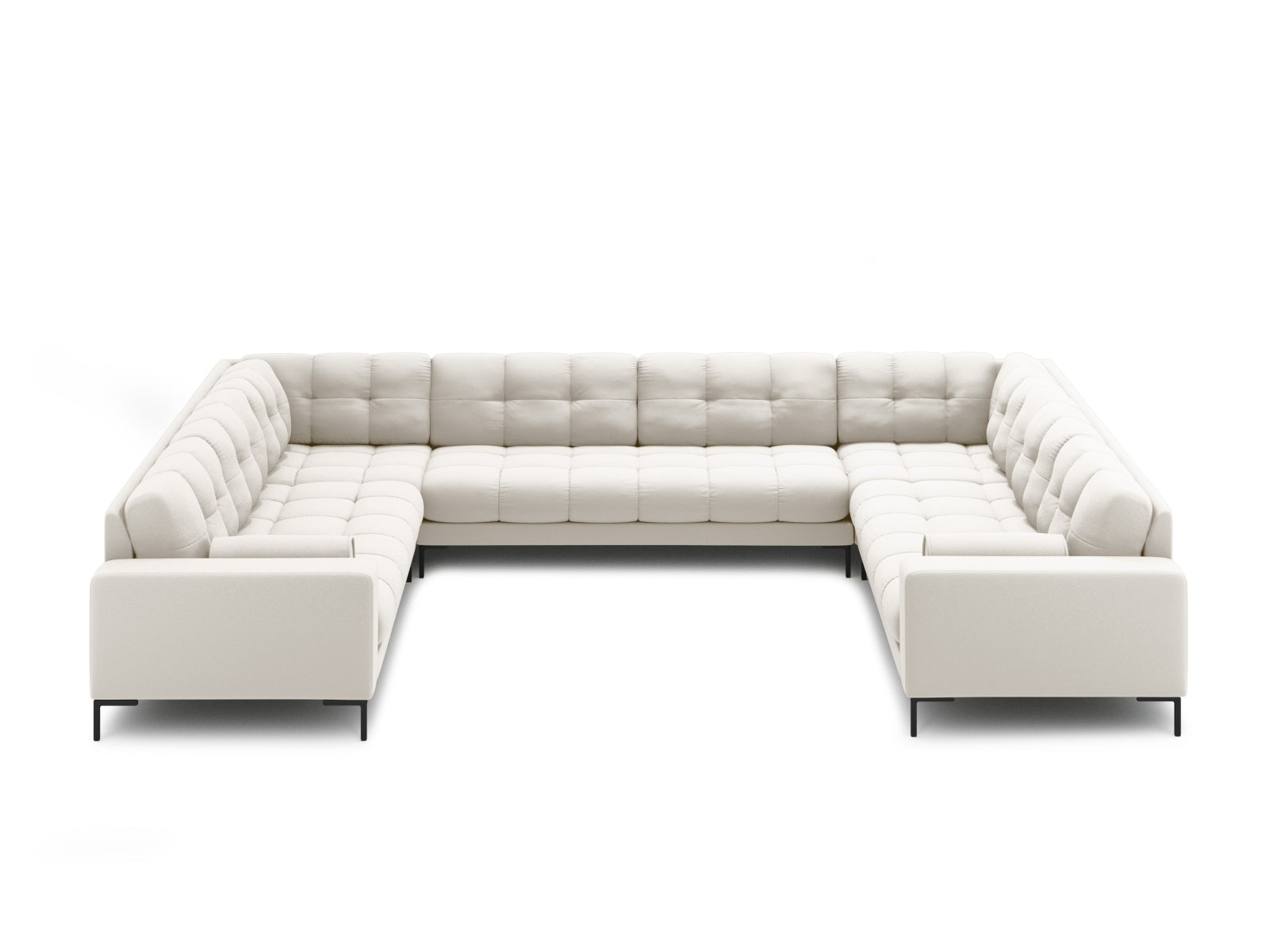 Elegantes 9-Sitzer Panoramic Sofa Bali in sanftem Beige, ideal für stilvolle Wohnräume, präsentiert von Cosmopolitan Design.