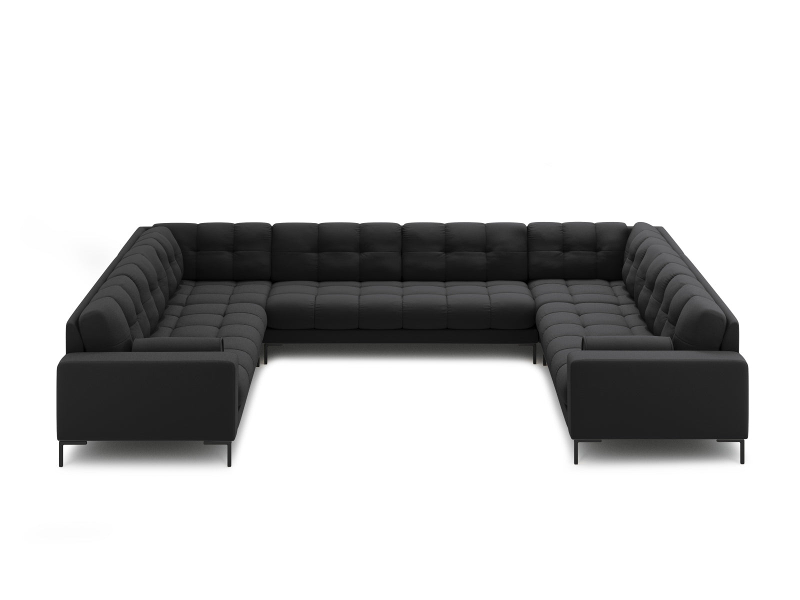 Elegantes 9-Sitzer Panoramic Sofa Bali in Dunkelgrau, ideal für stilvolle Wohnräume, präsentiert von Cosmopolitan Design.