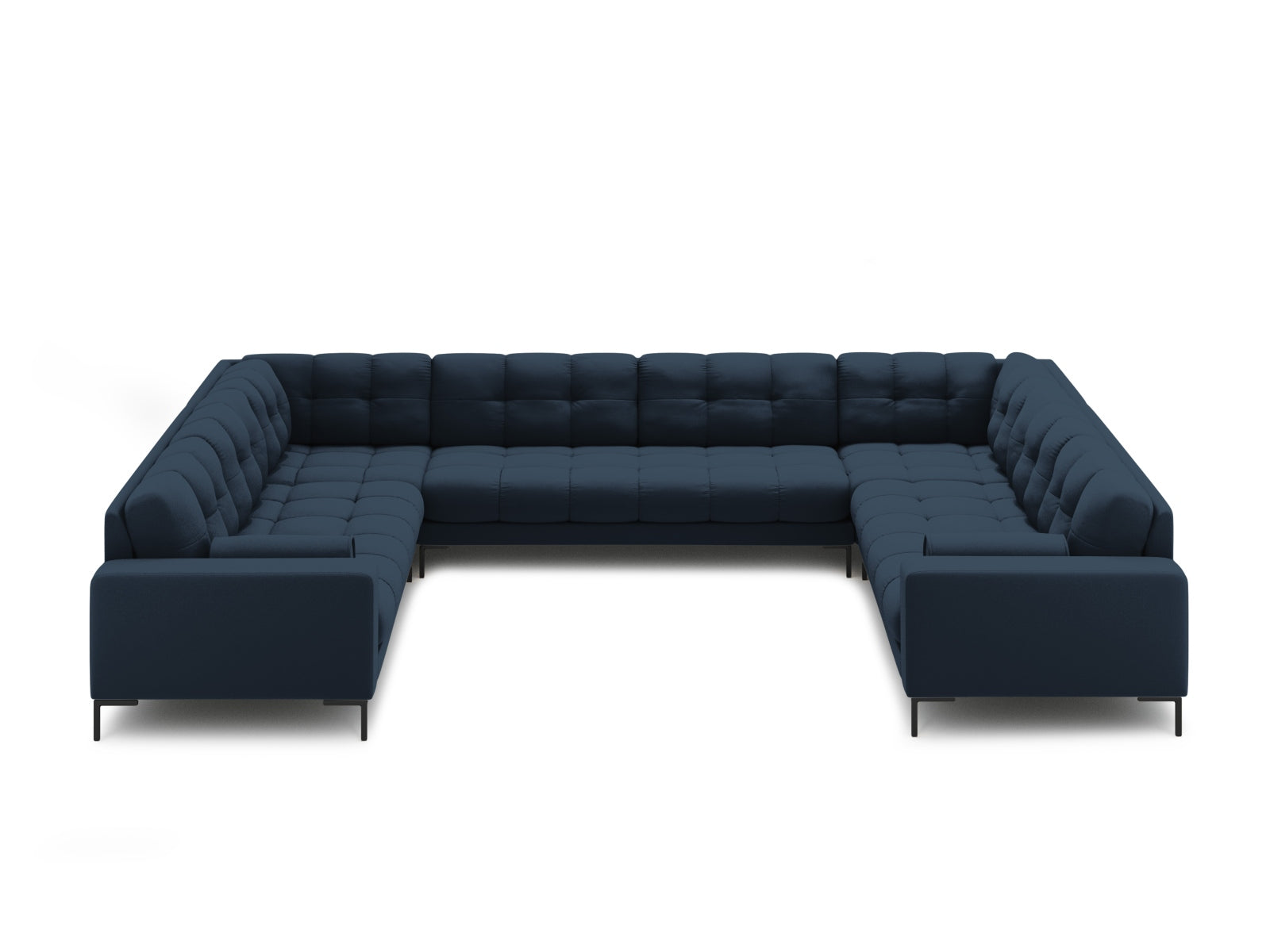 Elegantes 9-Sitzer Ecksofa Bali in stilvollem Blau, ideal für großzügige Wohnräume, von Cosmopolitan Design.
