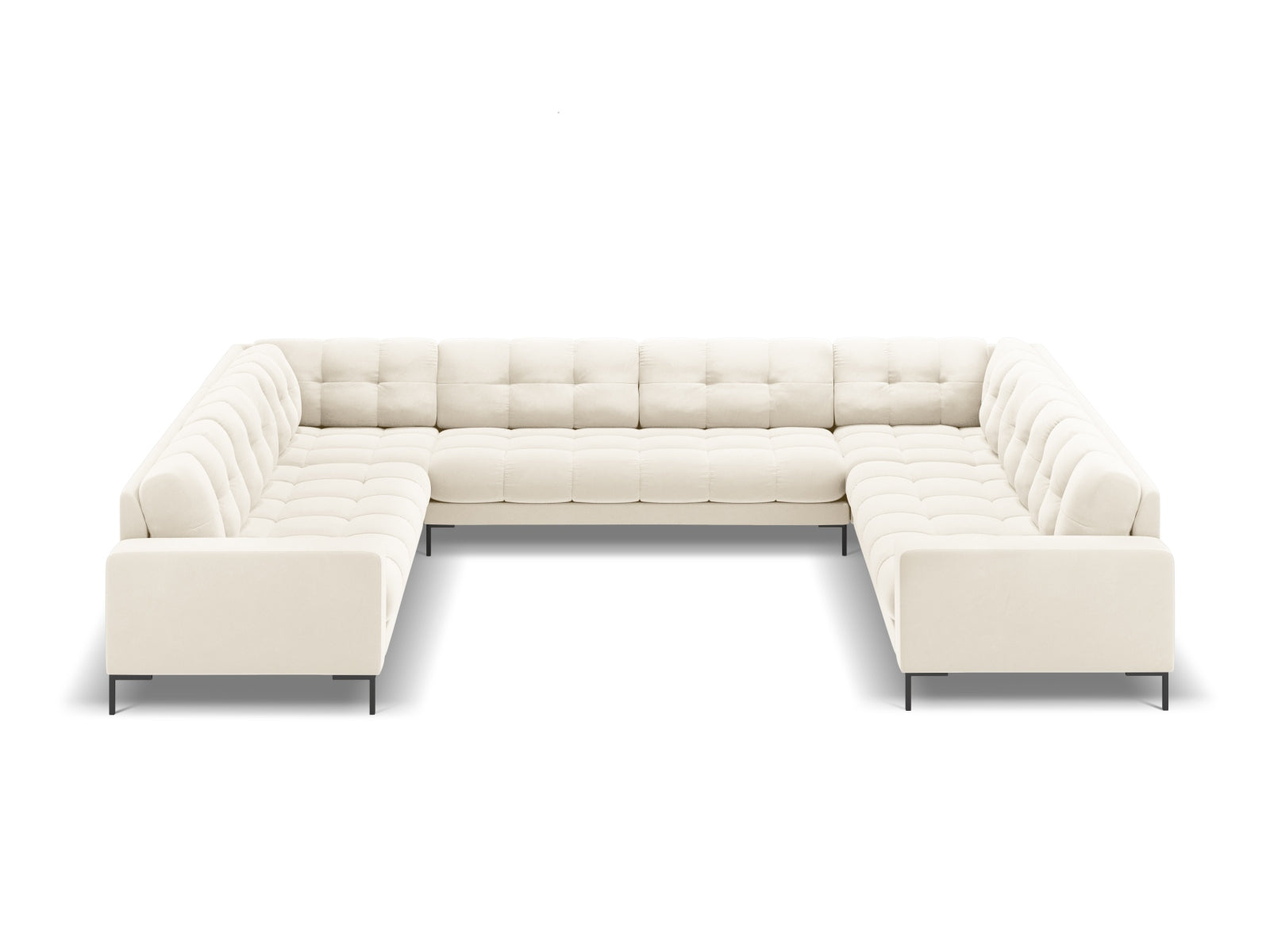 Elegantes 9-Sitzer Ecksofa Bali in sanftem Beige, ideal für stilvolle Wohnräume, präsentiert von Cosmopolitan Design.