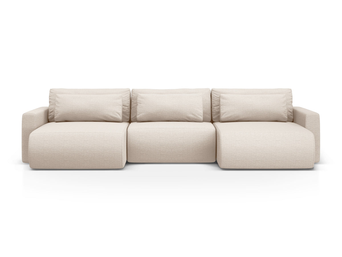 Belfast Panoramic Sofa mit Stauraum und Schlaffunktion 4 Sitzer in Beige-Heritage präsentiert im Onlineshop von KAQTU Design AG. 5er Sofa ist von Cosmopolitan Design