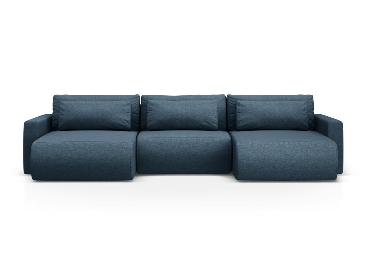 Belfast Panoramic Sofa mit Stauraum und Schlaffunktion 4 Sitzer in Blue-Heritage präsentiert im Onlineshop von KAQTU Design AG. 5er Sofa ist von Cosmopolitan Design