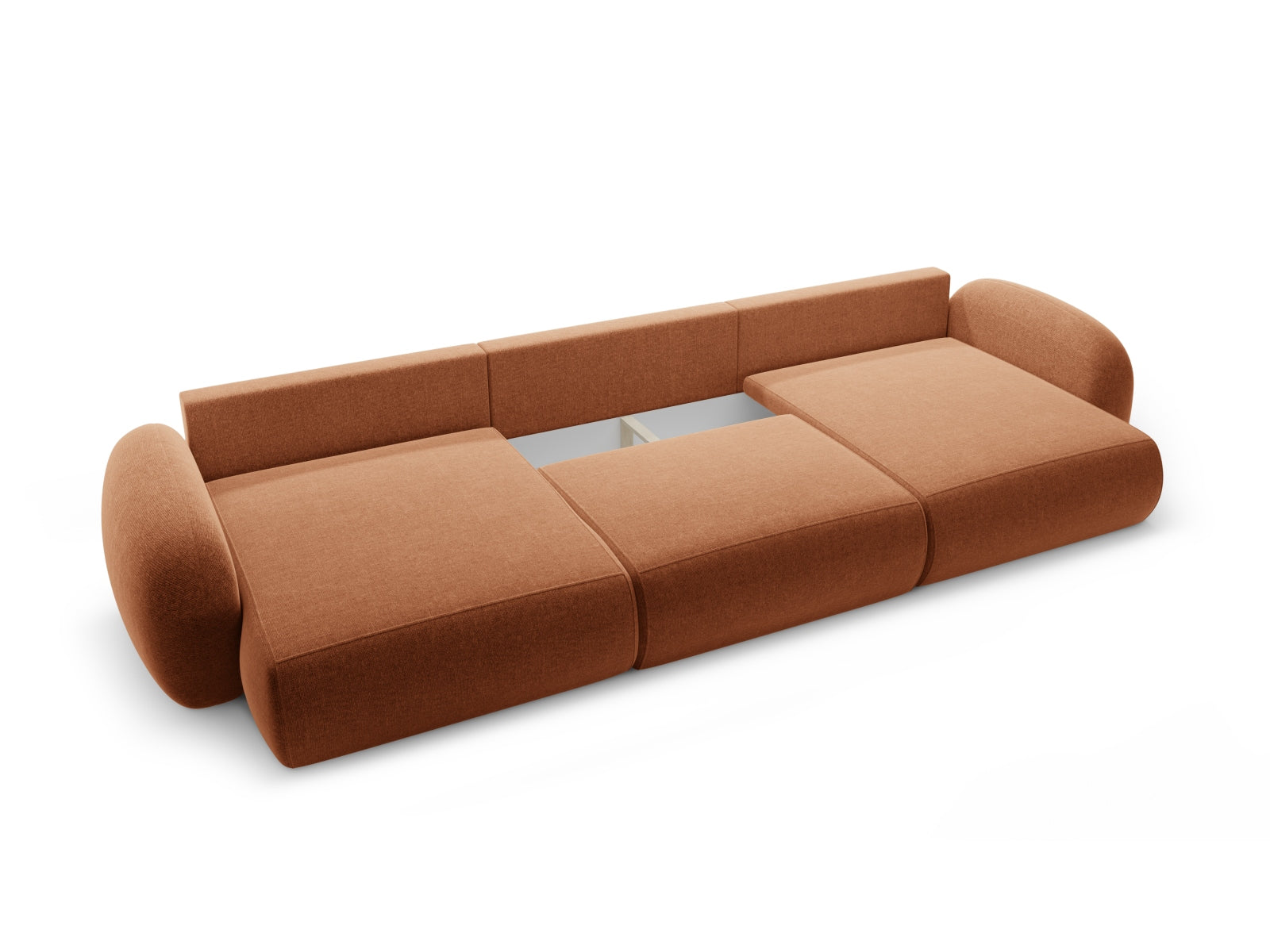 Tonale Panoramic Sofa mit Stauraum und Schlaffunktion 5 Sitzer in Brick präsentiert im Onlineshop von KAQTU Design AG. 5er Sofa ist von Cosmopolitan Design