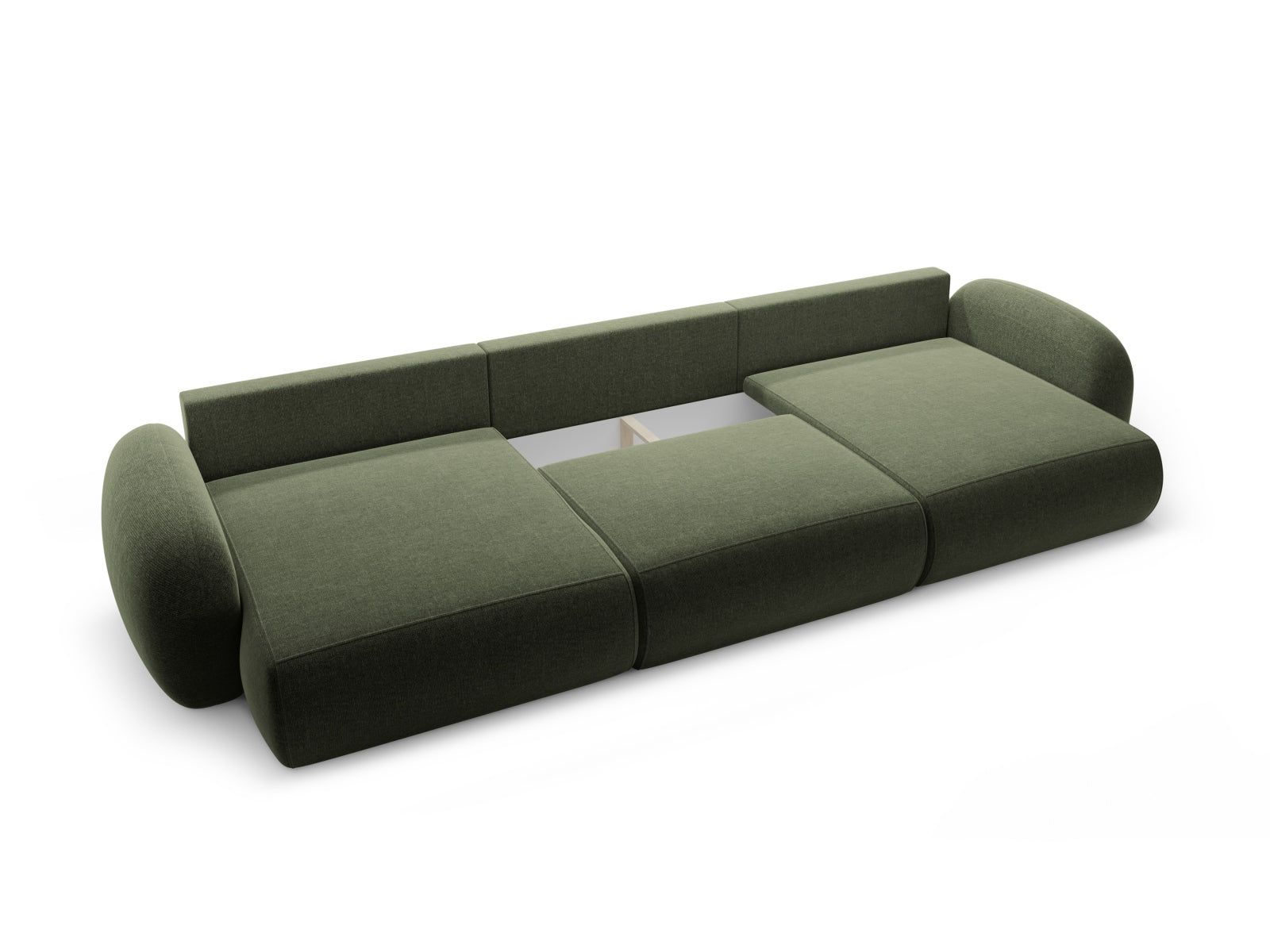 Tonale Panoramic Sofa mit Stauraum und Schlaffunktion 5 Sitzer in Green präsentiert im Onlineshop von KAQTU Design AG. 5er Sofa ist von Cosmopolitan Design