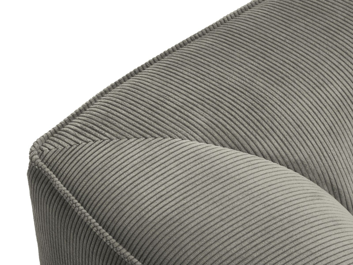 Cosmopolitan Design Siena Panorama-Ecksofa links, 7-Sitzer in Light Beige-Scala Cordstoff mit Massivholzrahmen und Kunststoffbeinen.