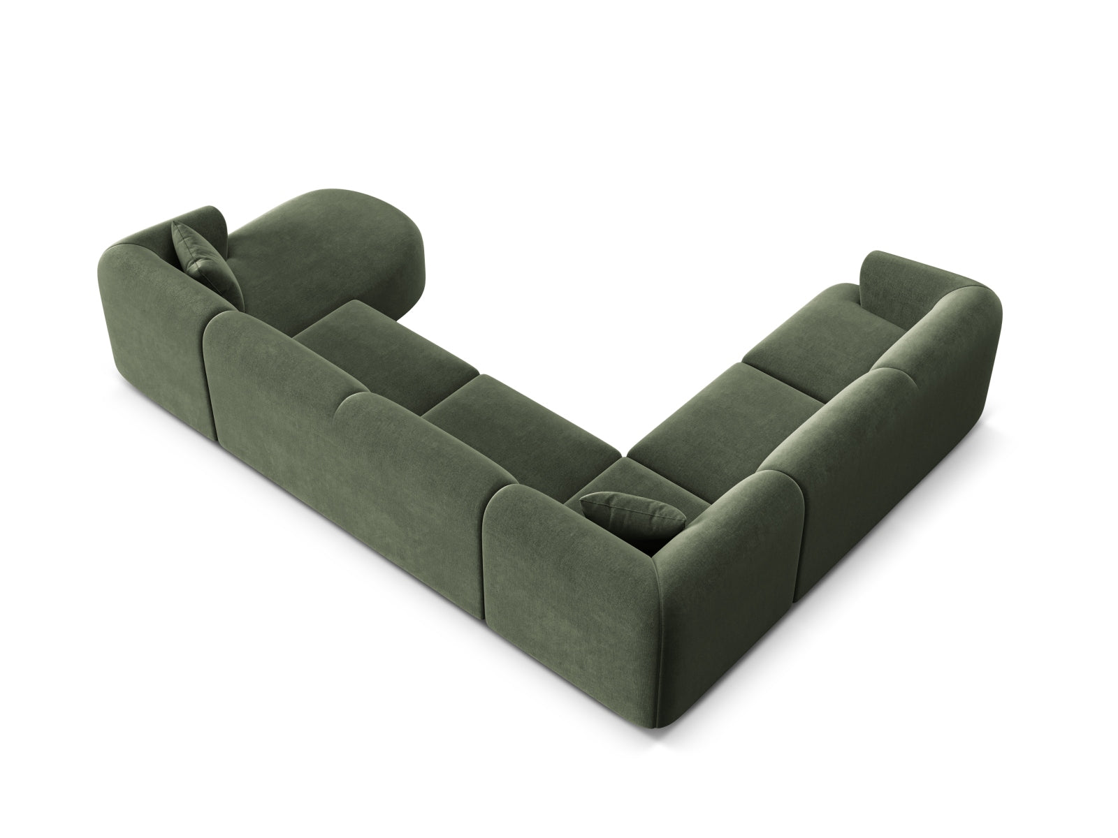 Erleben Sie das elegante Campi Velour Modular Panoramic Ecksofa links 7 Sitzer von Cosmopolitan Design – ideal für Ihr modernes Zuhause, flexibel und komfortabel.
