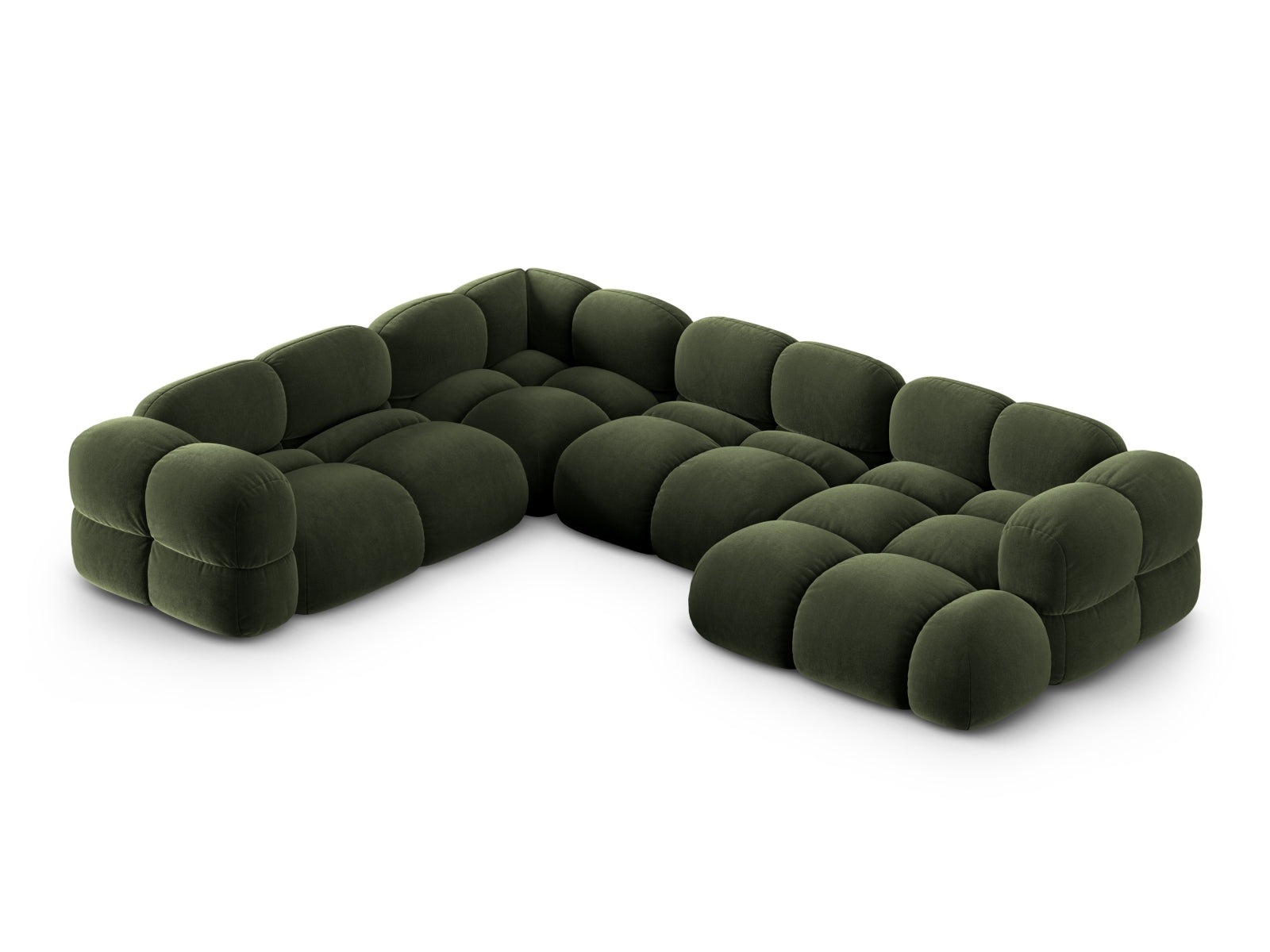 Loretto Velour Panoramic Ecksofa links 5 Sitzer 250cm in Green-Vogue präsentiert im Onlineshop von KAQTU Design AG. Ecksofa links ist von Cosmopolitan Design