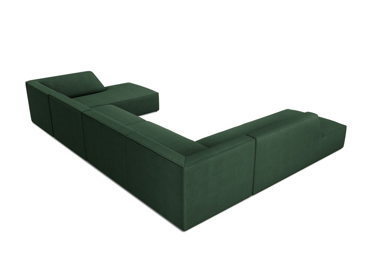Cosmopolitan Design Siena Panorama-Ecksofa links, 7-Sitzer in Light Beige-Scala Cordstoff mit Massivholzrahmen und Kunststoffbeinen.