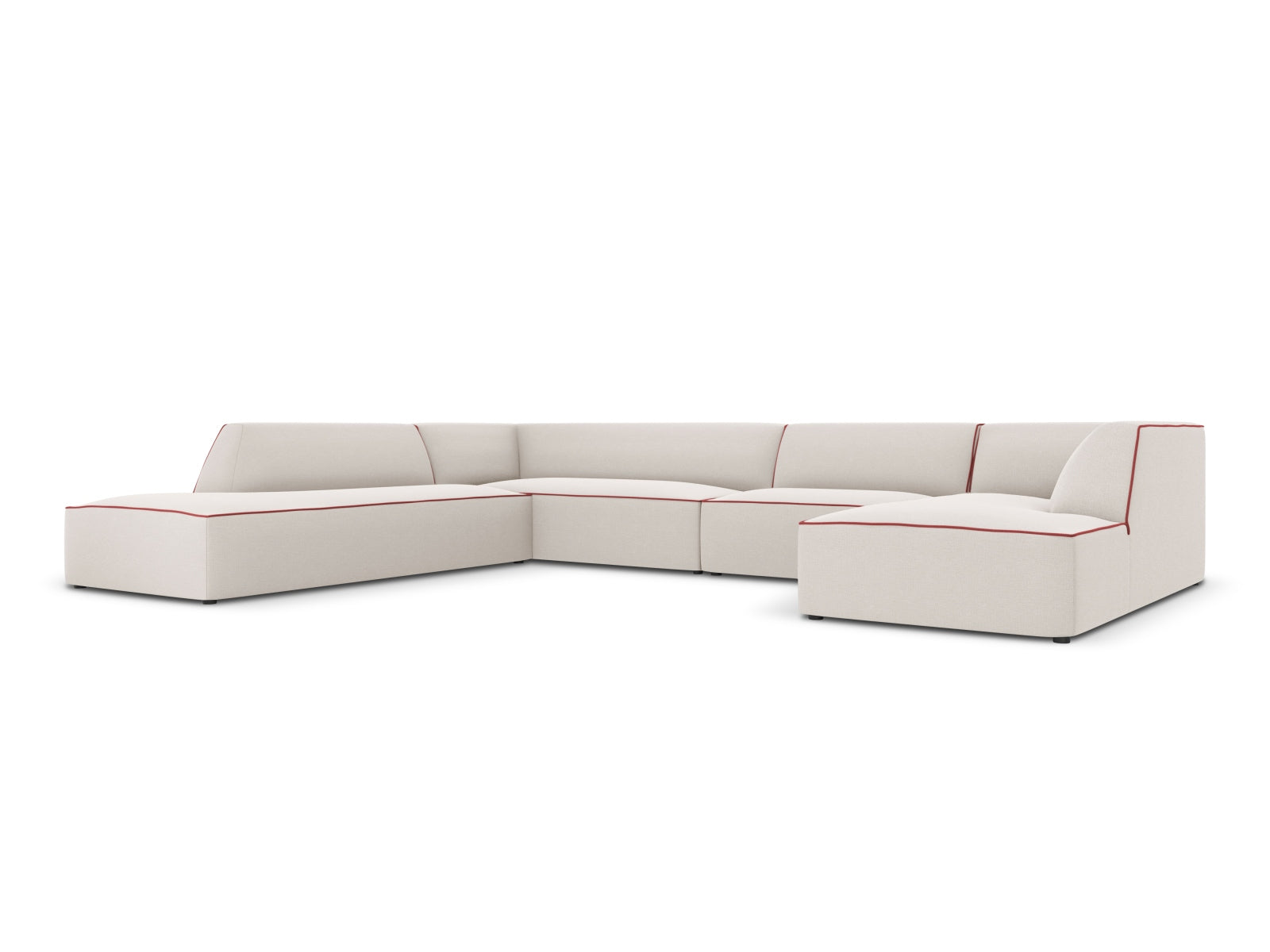 Oslo Panoramic Ecksofa links 7 Sitzer in Grey Beige Melange, Terracotta präsentiert im Onlineshop von KAQTU Design AG. Ecksofa links ist von Cosmopolitan Design