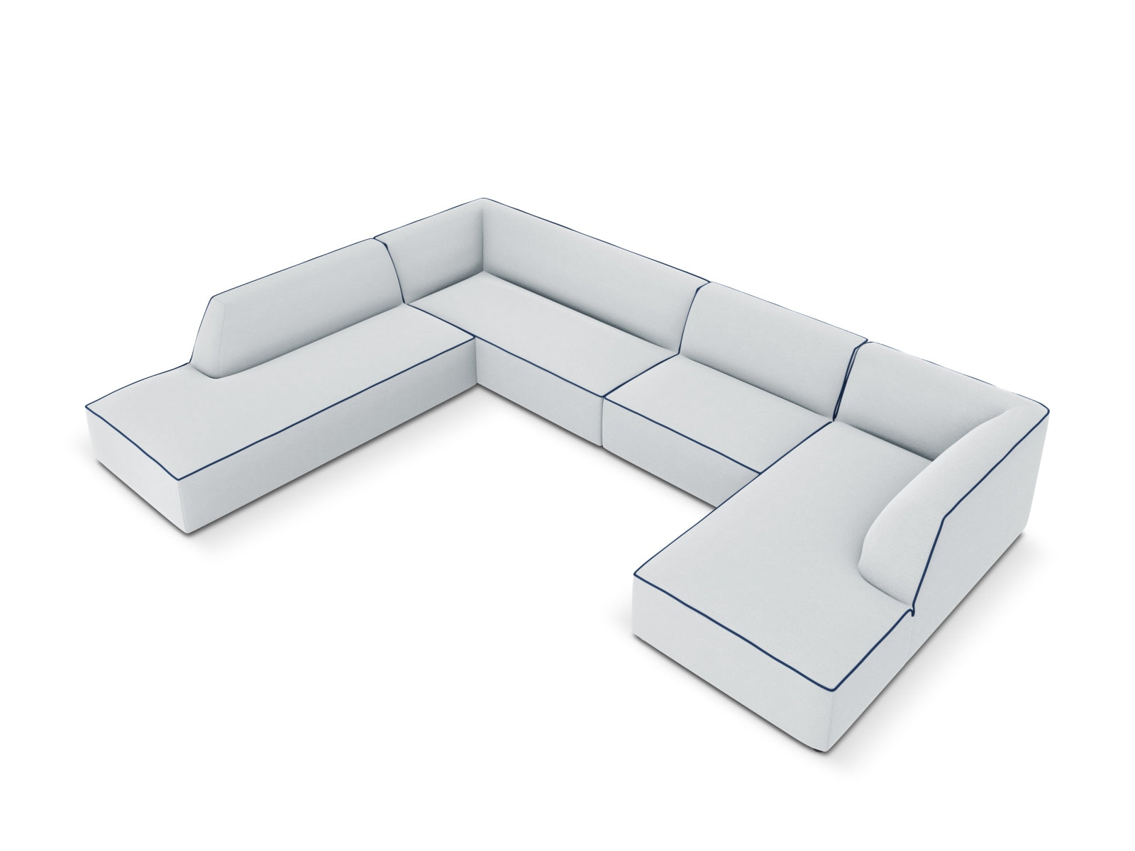 Oslo Panoramic Ecksofa links 7 Sitzer in Light Grey, Royal Blue präsentiert im Onlineshop von KAQTU Design AG. Ecksofa links ist von Cosmopolitan Design