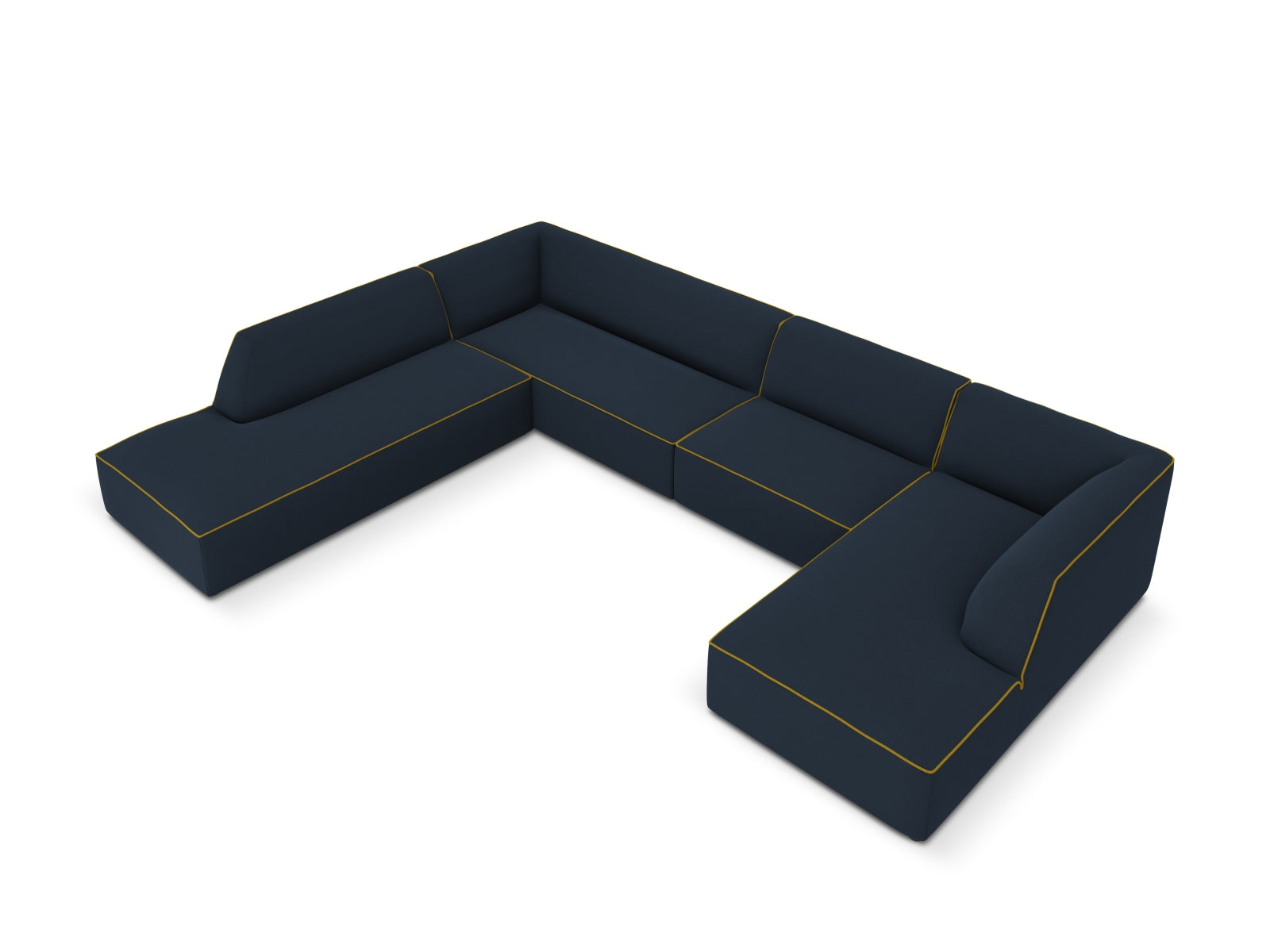 Oslo Panoramic Ecksofa links 7 Sitzer in Royal Blue, Yellow präsentiert im Onlineshop von KAQTU Design AG. Ecksofa links ist von Cosmopolitan Design
