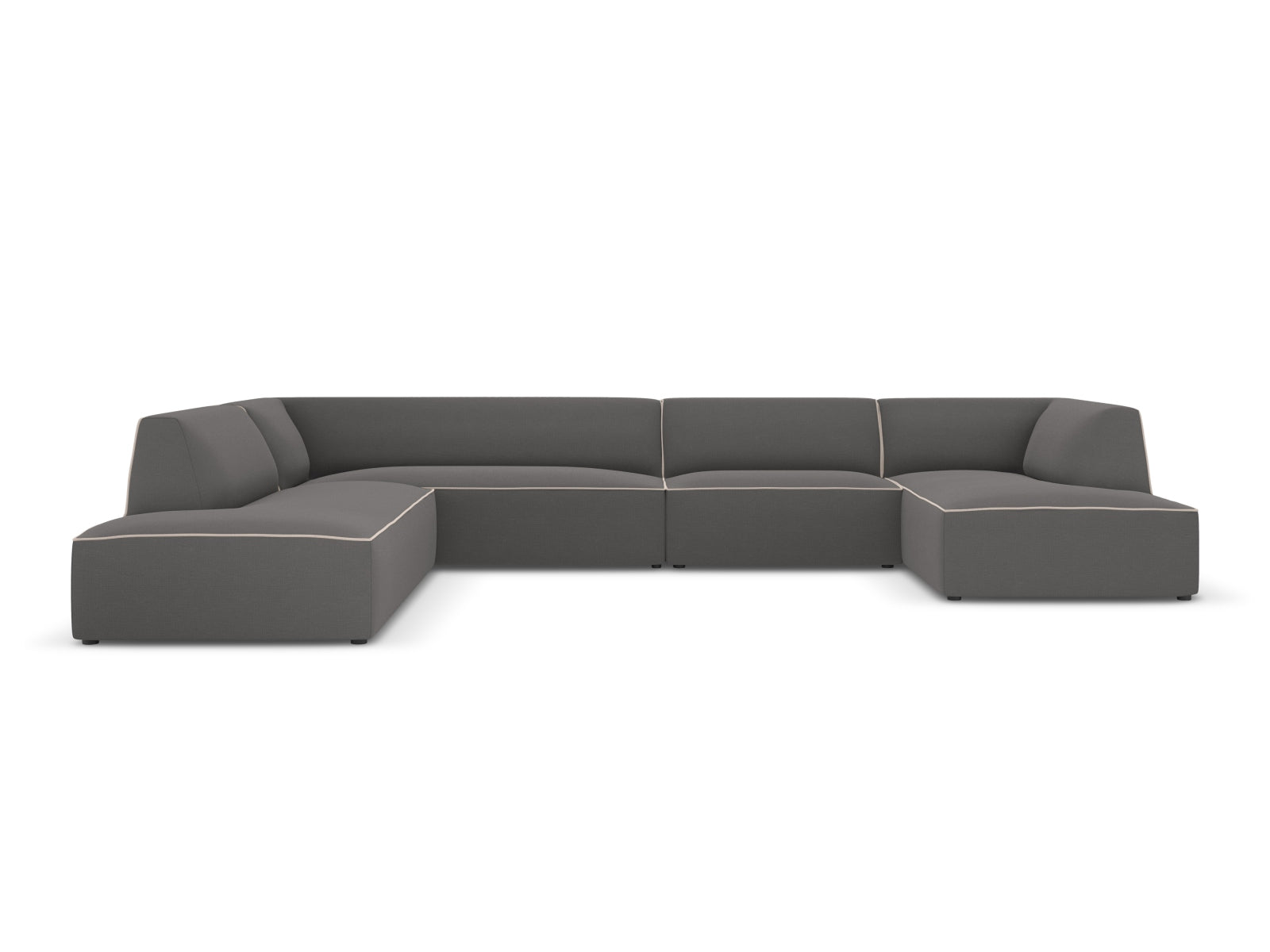 Oslo Panoramic Ecksofa links 7 Sitzer in Grey, Grey Beige Melange präsentiert im Onlineshop von KAQTU Design AG. Ecksofa links ist von Cosmopolitan Design