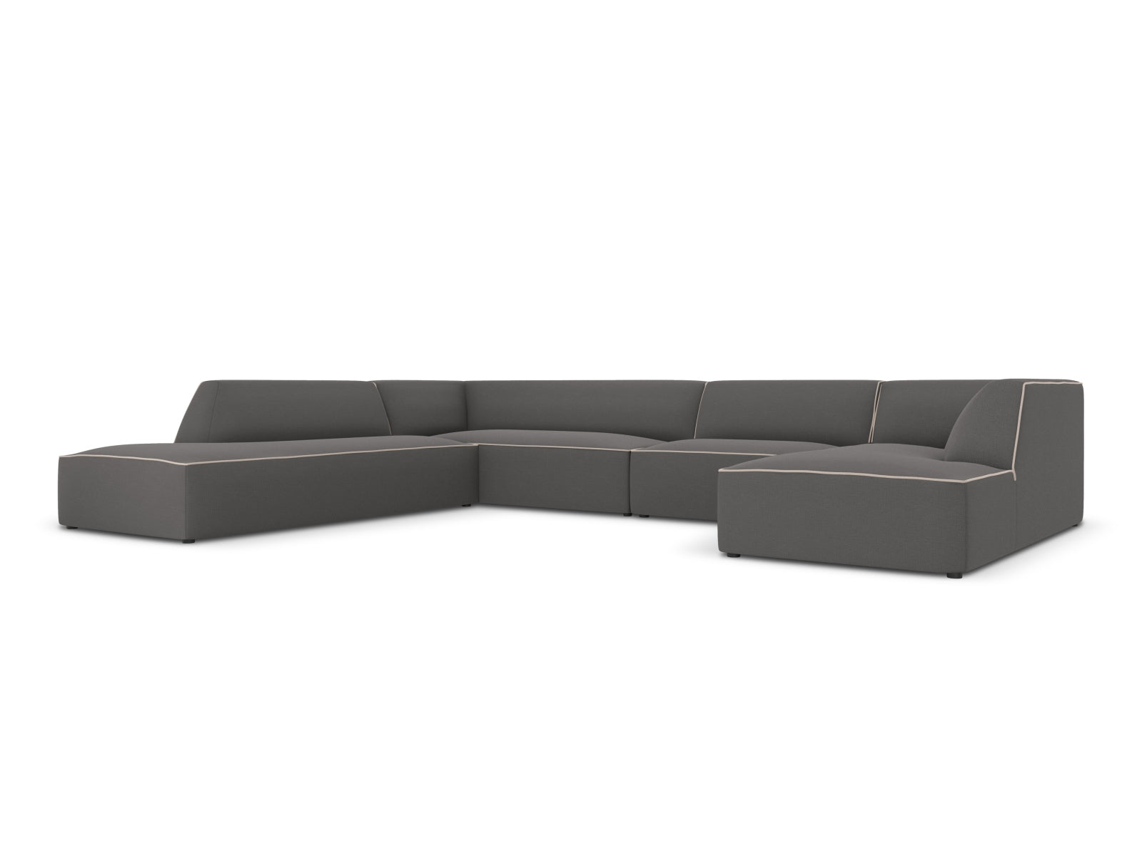 Oslo Panoramic Ecksofa links 7 Sitzer in Grey, Grey Beige Melange präsentiert im Onlineshop von KAQTU Design AG. Ecksofa links ist von Cosmopolitan Design