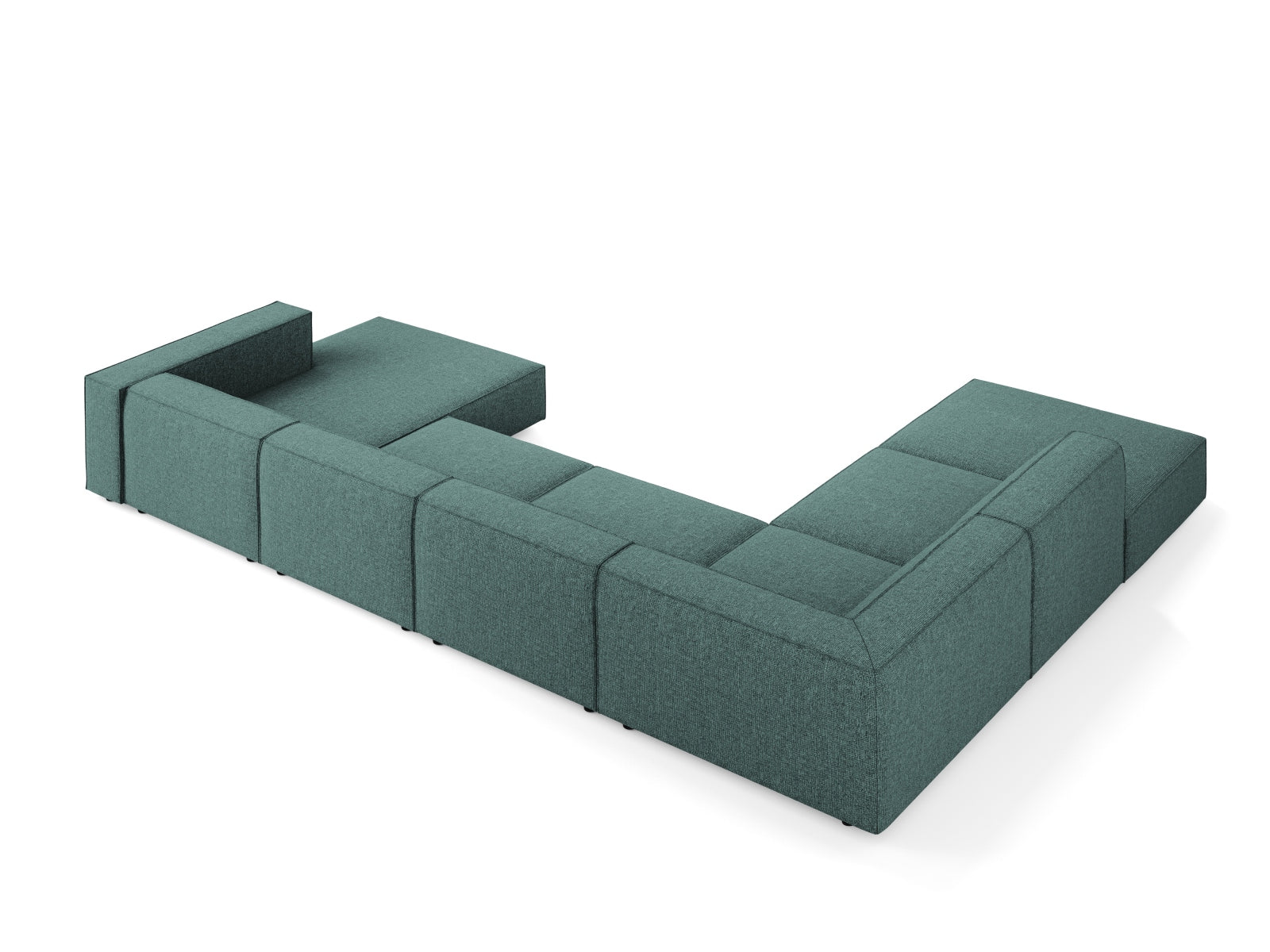Arendal Panoramic Ecksofa links 7 Sitzer in Petrol präsentiert im Onlineshop von KAQTU Design AG. Ecksofa links ist von Cosmopolitan Design
