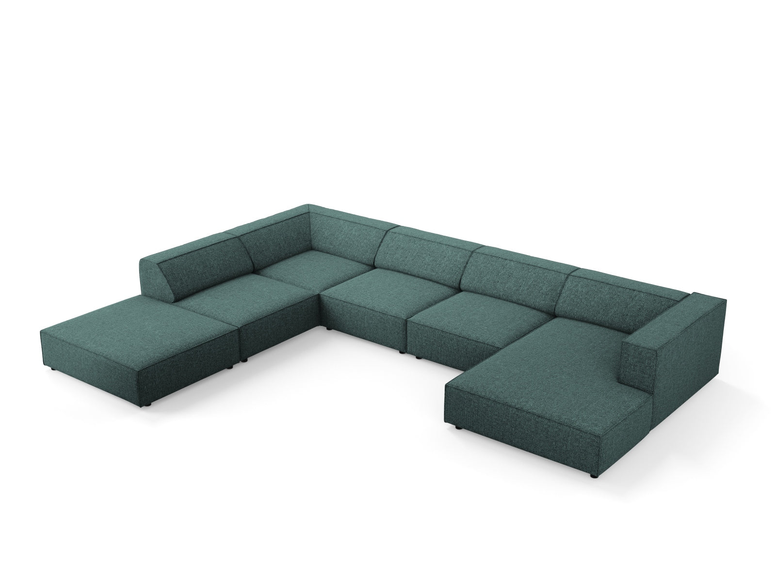 Arendal Panoramic Ecksofa links 7 Sitzer in Petrol präsentiert im Onlineshop von KAQTU Design AG. Ecksofa links ist von Cosmopolitan Design