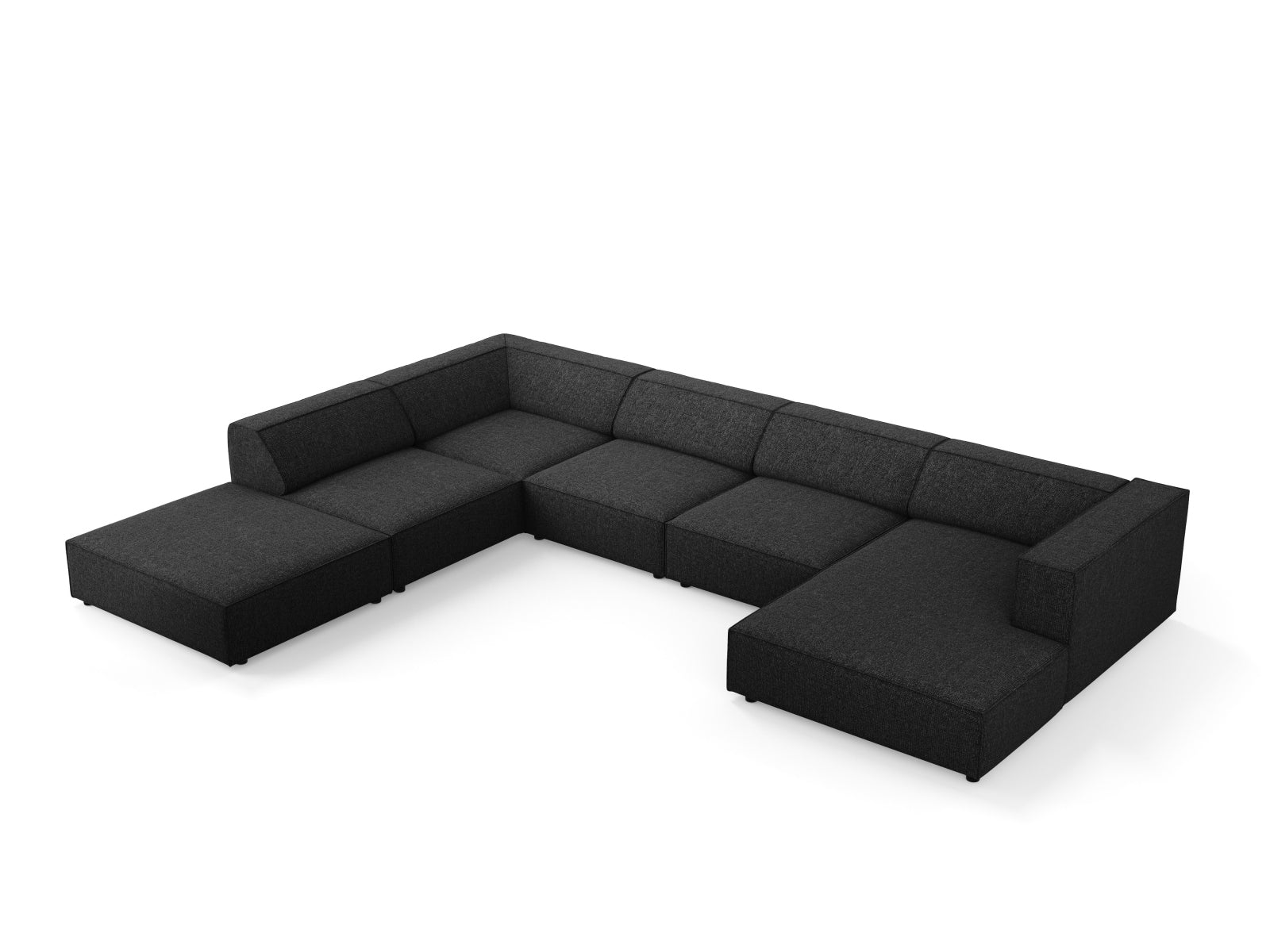 Arendal Panoramic Ecksofa links 7 Sitzer in Black präsentiert im Onlineshop von KAQTU Design AG. Ecksofa links ist von Cosmopolitan Design