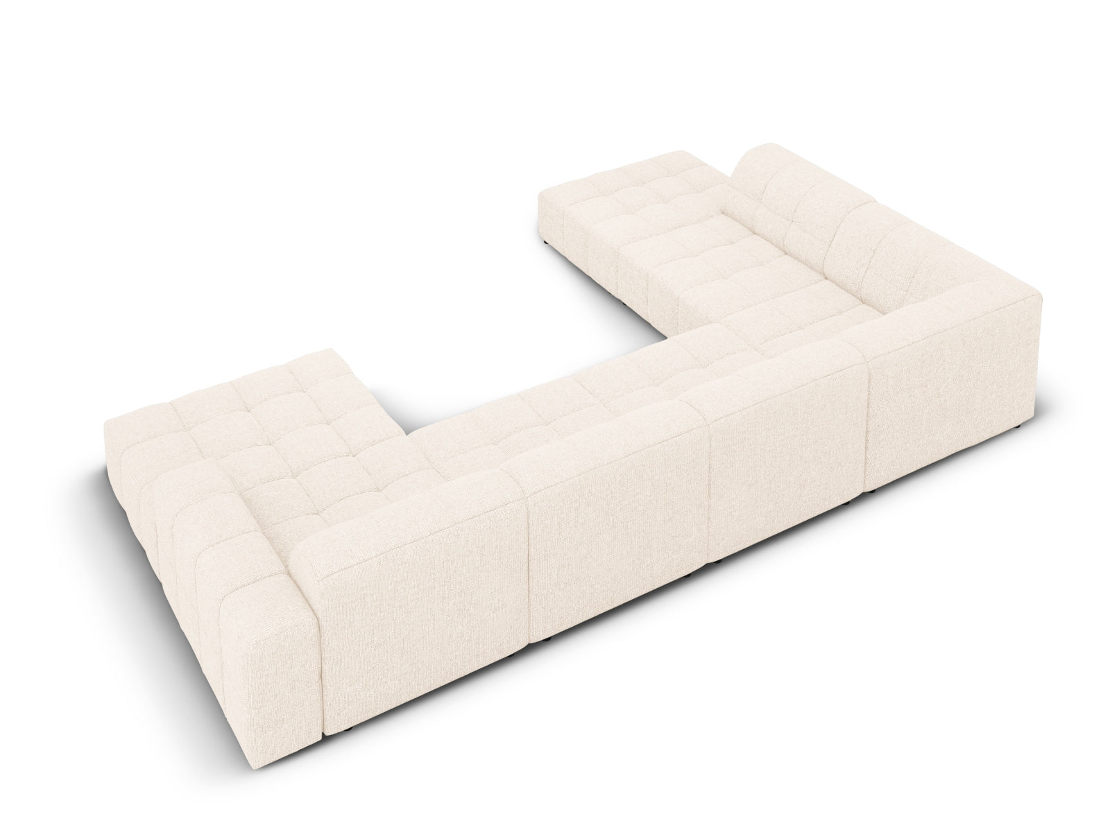 Elegantes Chicago Panoramic Ecksofa links, 7 Sitzer, 262 cm, in stilvollem Light Beige-Haga, perfekt für zeitgemäße Wohnkonzepte.