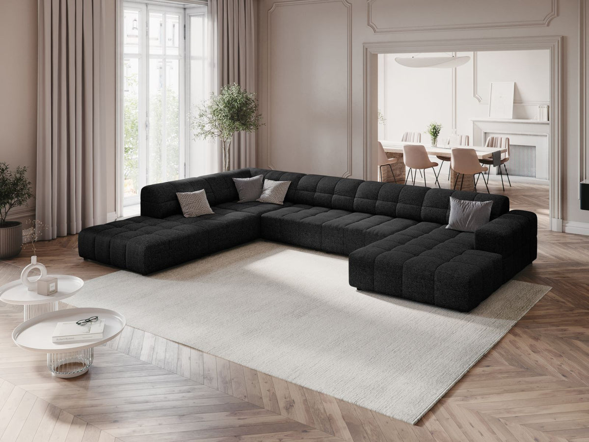 Chicago Panoramic Ecksofa links 7 Sitzer 262cm in Black-Haga präsentiert im Onlineshop von KAQTU Design AG. Ecksofa links ist von Cosmopolitan Design