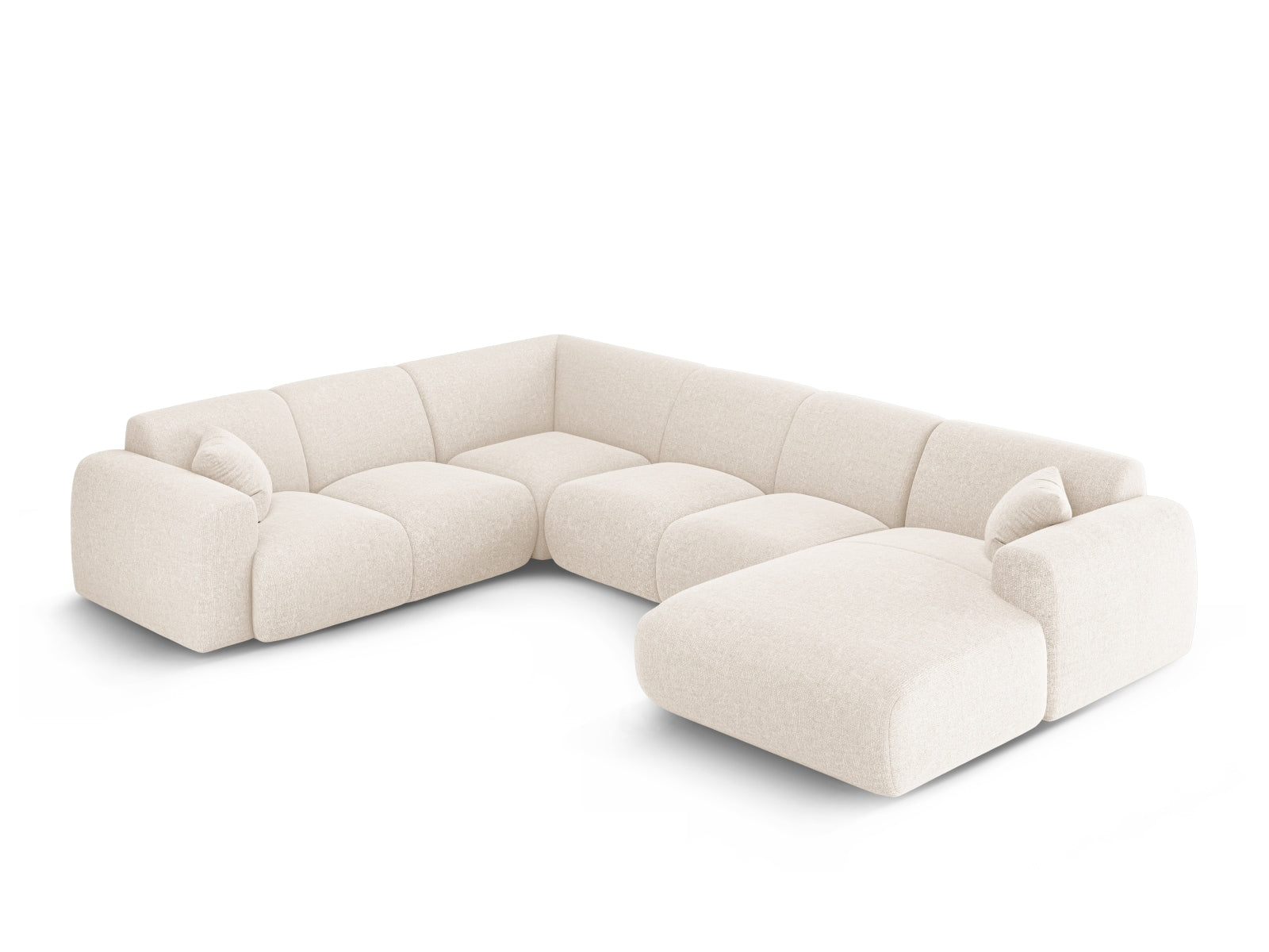 Nolio Panoramic Ecksofa links 6 Sitzer 252cm in Light Beige präsentiert im Onlineshop von KAQTU Design AG. Ecksofa links ist von Cosmopolitan Design