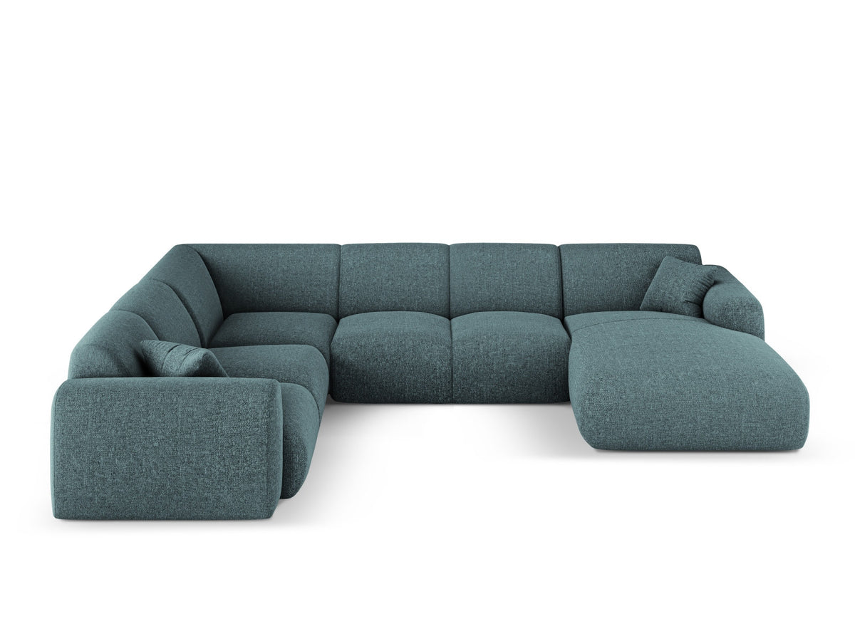 Nolio Panoramic Ecksofa links 6 Sitzer 252cm in Petrol-Haga präsentiert im Onlineshop von KAQTU Design AG. Ecksofa links ist von Cosmopolitan Design