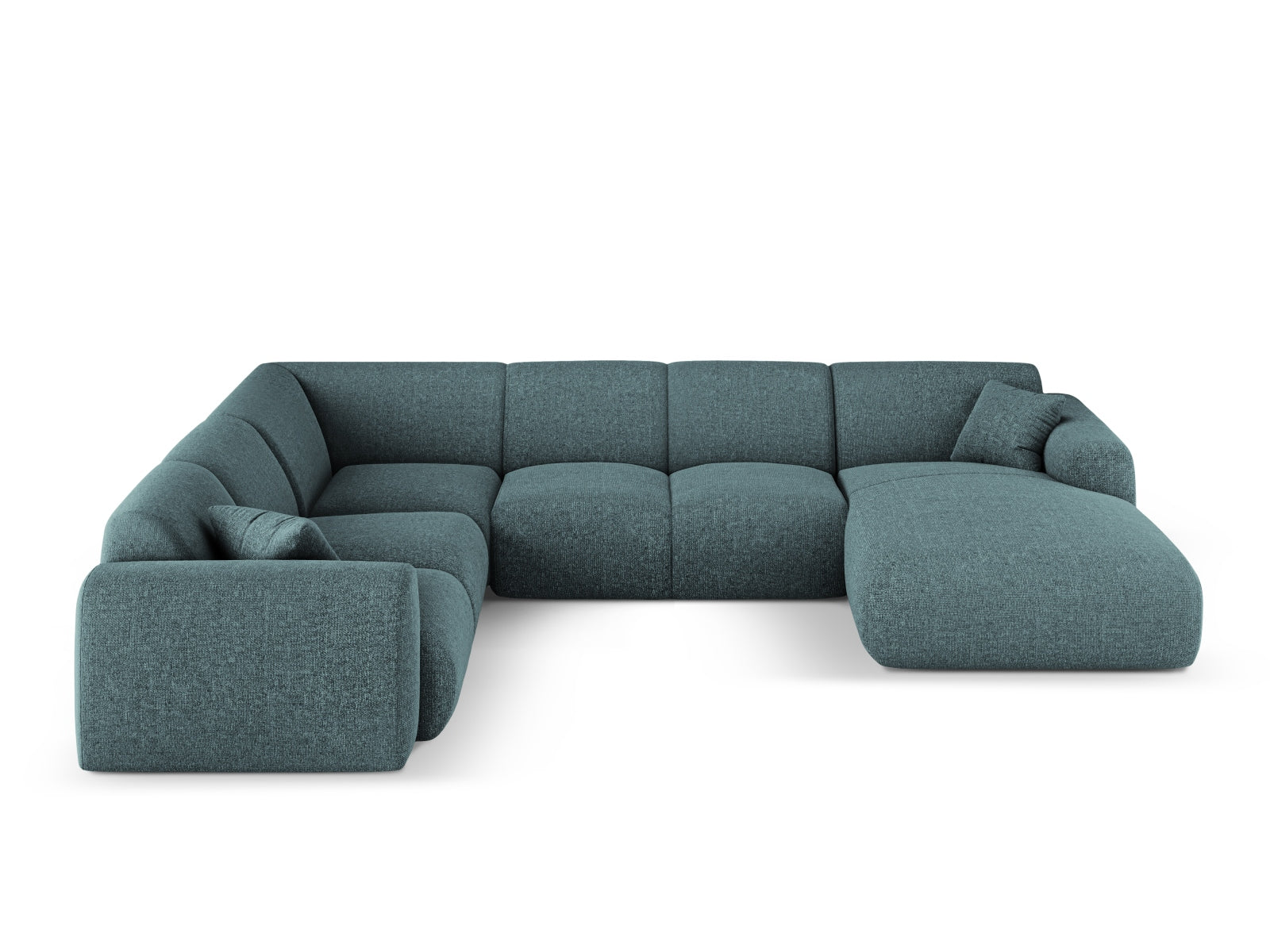 Nolio Panoramic Ecksofa links 6 Sitzer 252cm in Petrol präsentiert im Onlineshop von KAQTU Design AG. Ecksofa links ist von Cosmopolitan Design