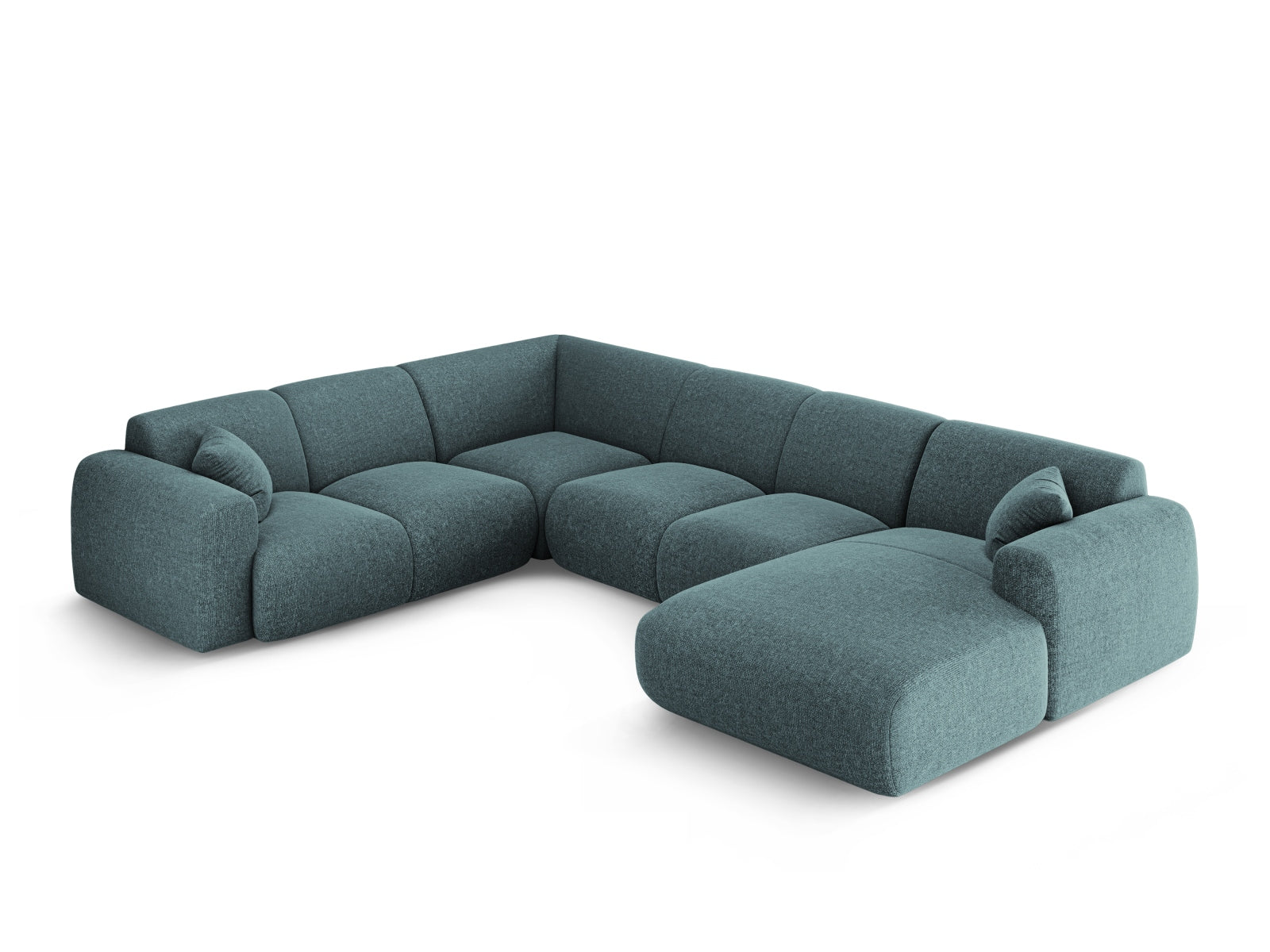 Nolio Panoramic Ecksofa links 6 Sitzer 252cm in Petrol präsentiert im Onlineshop von KAQTU Design AG. Ecksofa links ist von Cosmopolitan Design