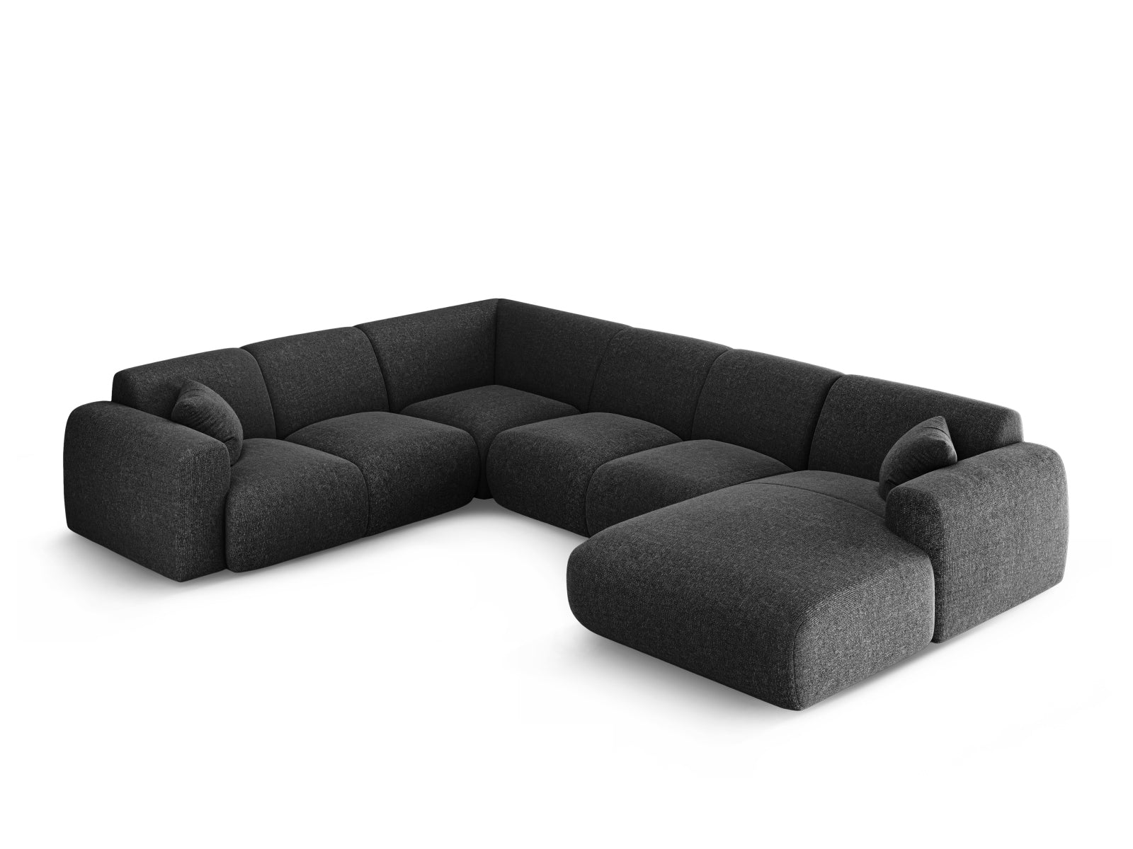 Nolio Panoramic Ecksofa links 6 Sitzer 252cm in Black präsentiert im Onlineshop von KAQTU Design AG. Ecksofa links ist von Cosmopolitan Design