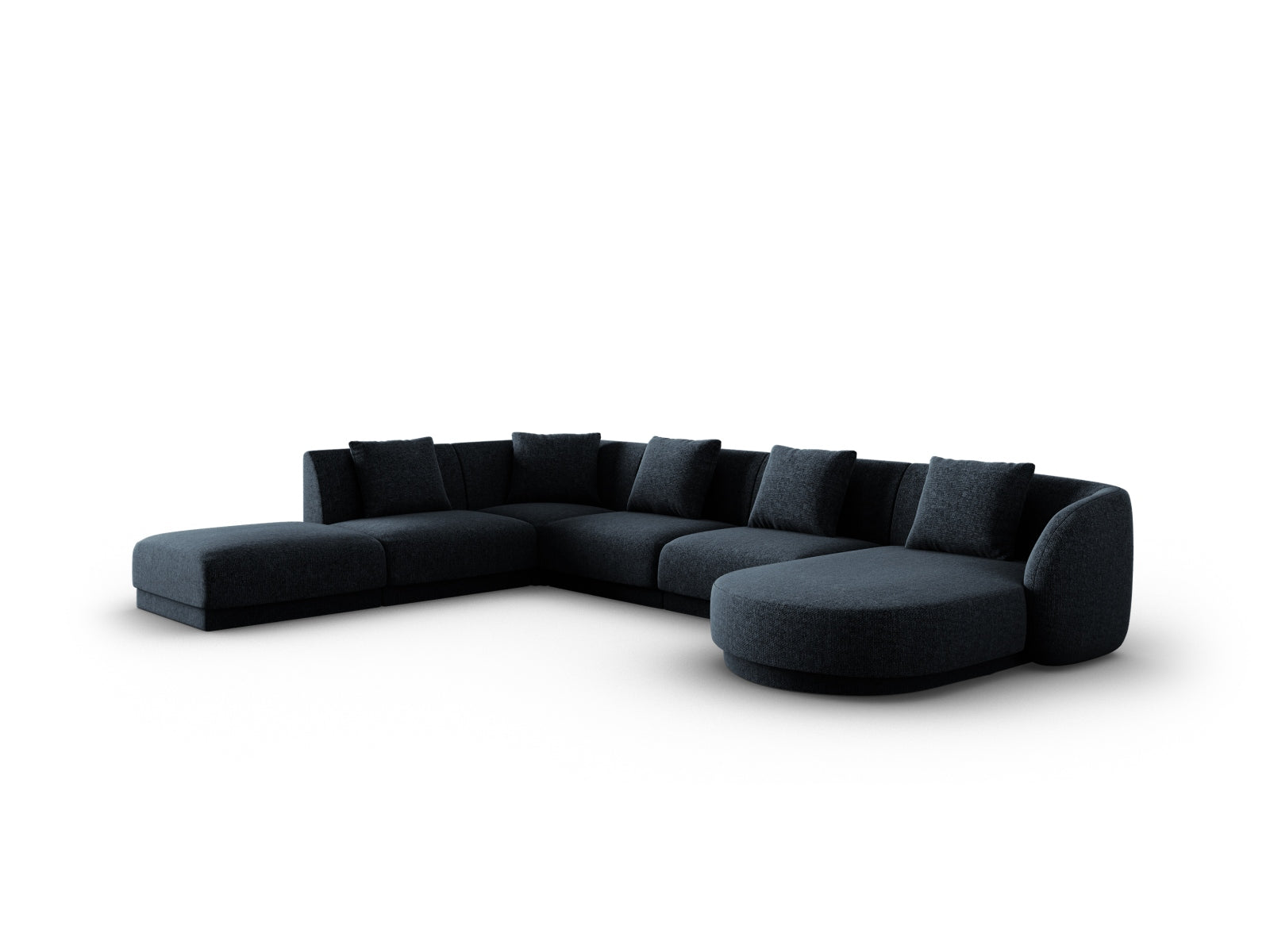Tulum Panoramic Ecksofa links 6 Sitzer 255cm in Royal Blue präsentiert im Onlineshop von KAQTU Design AG. Ecksofa links ist von Cosmopolitan Design