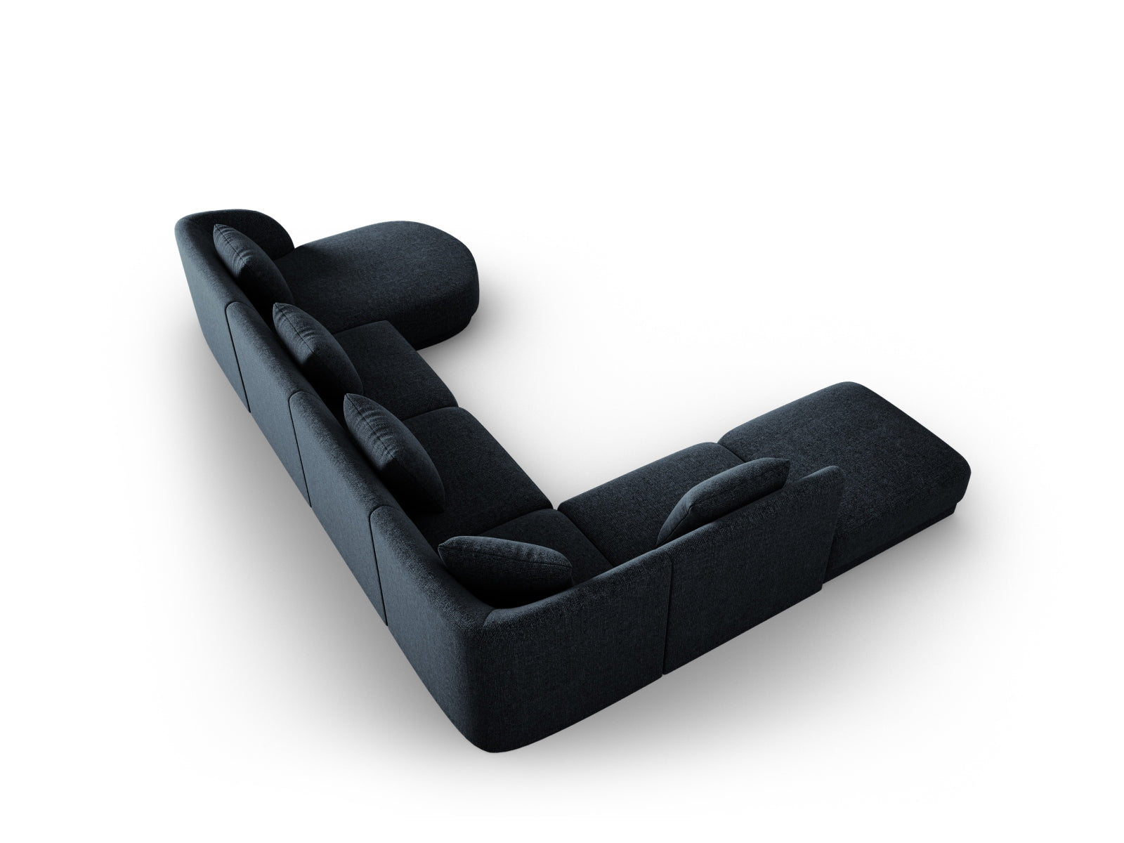 Tulum Panoramic Ecksofa links 6 Sitzer 255cm in Royal Blue präsentiert im Onlineshop von KAQTU Design AG. Ecksofa links ist von Cosmopolitan Design