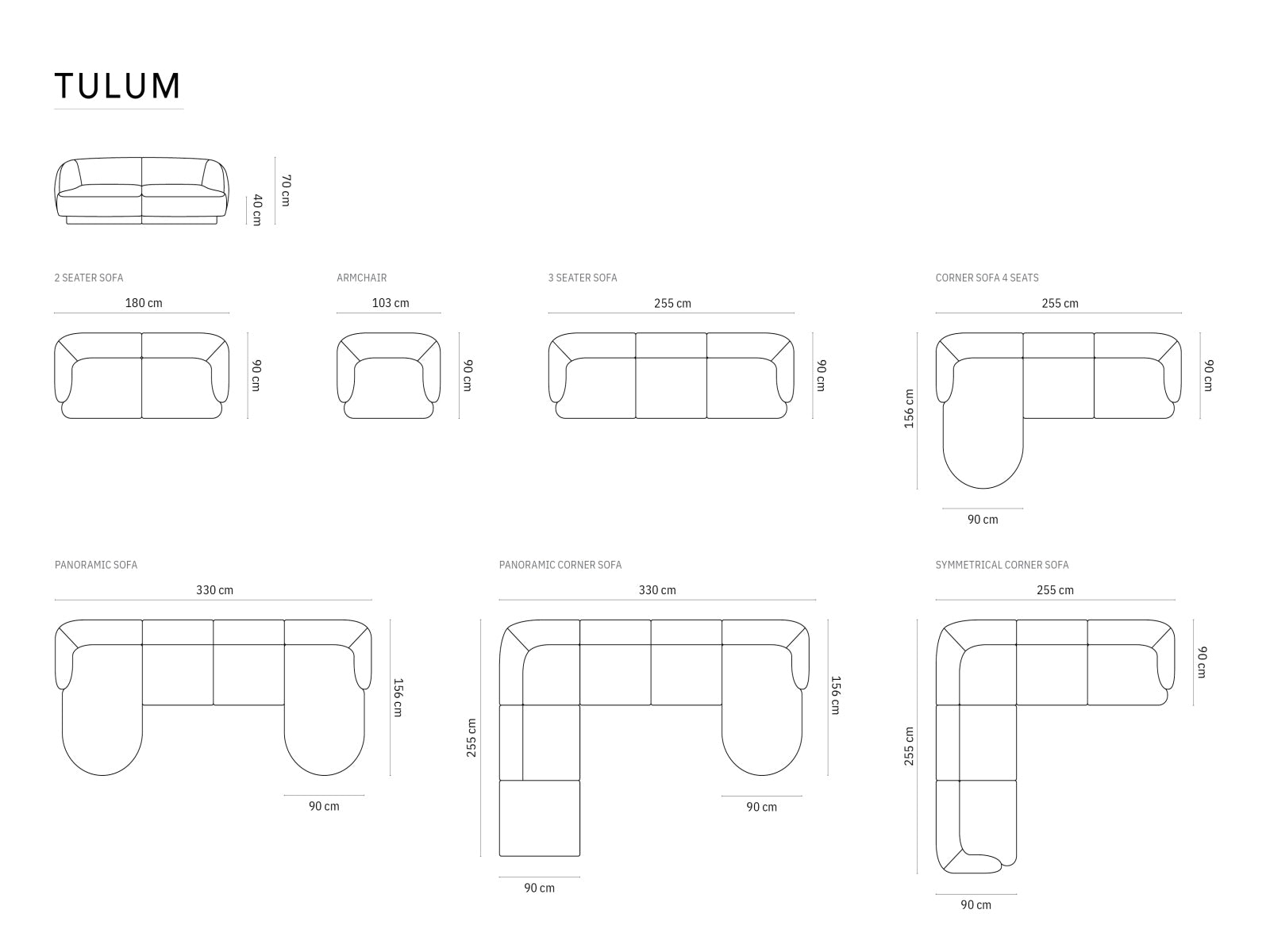 Tulum Panoramic Ecksofa links 6 Sitzer 255cm in Light Grey präsentiert im Onlineshop von KAQTU Design AG. Ecksofa links ist von Cosmopolitan Design