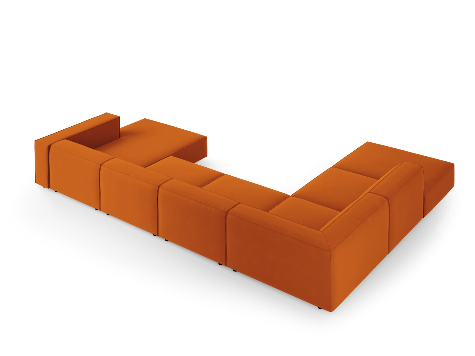 Arendal Velour Panoramic Ecksofa links 7 Sitzer in Terracotta präsentiert im Onlineshop von KAQTU Design AG. Ecksofa links ist von Cosmopolitan Design