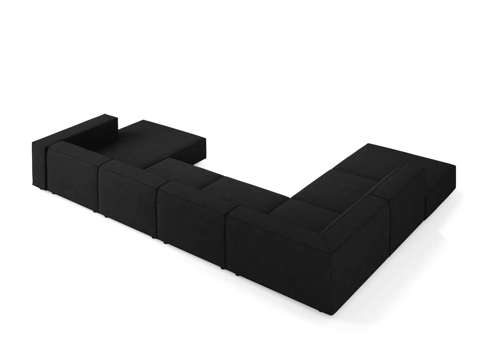 Arendal Panoramic Ecksofa links 7 Sitzer in Black präsentiert im Onlineshop von KAQTU Design AG. Ecksofa links ist von Cosmopolitan Design