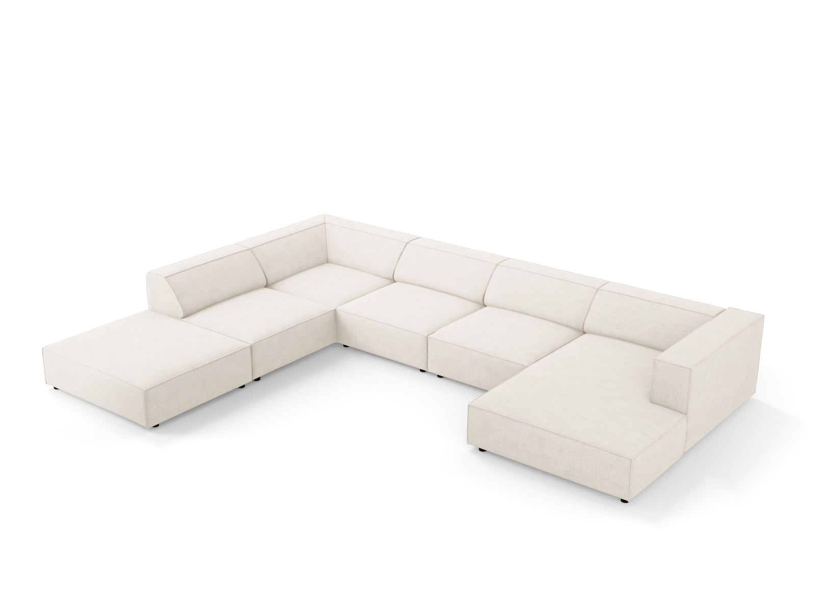 Arendal Panoramic Ecksofa links 7 Sitzer in Ivory präsentiert im Onlineshop von KAQTU Design AG. Ecksofa links ist von Cosmopolitan Design