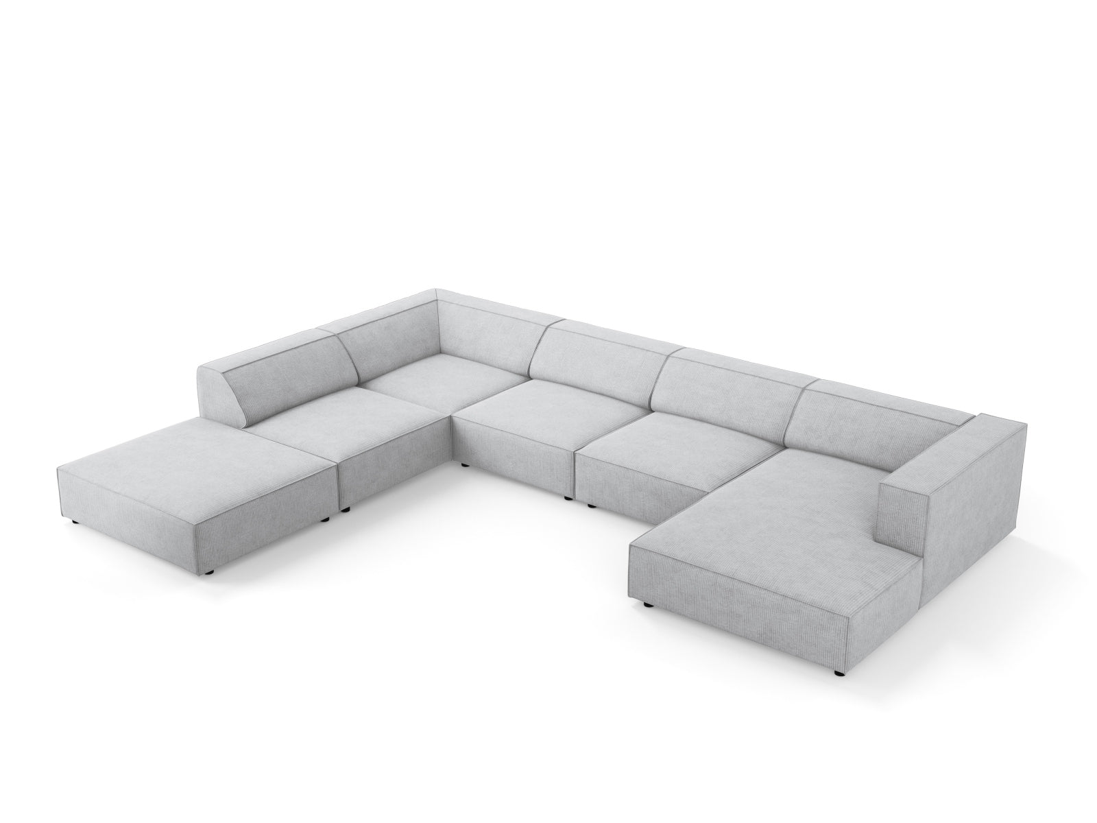 Arendal Panoramic Ecksofa links 7 Sitzer in Light Grey präsentiert im Onlineshop von KAQTU Design AG. Ecksofa links ist von Cosmopolitan Design