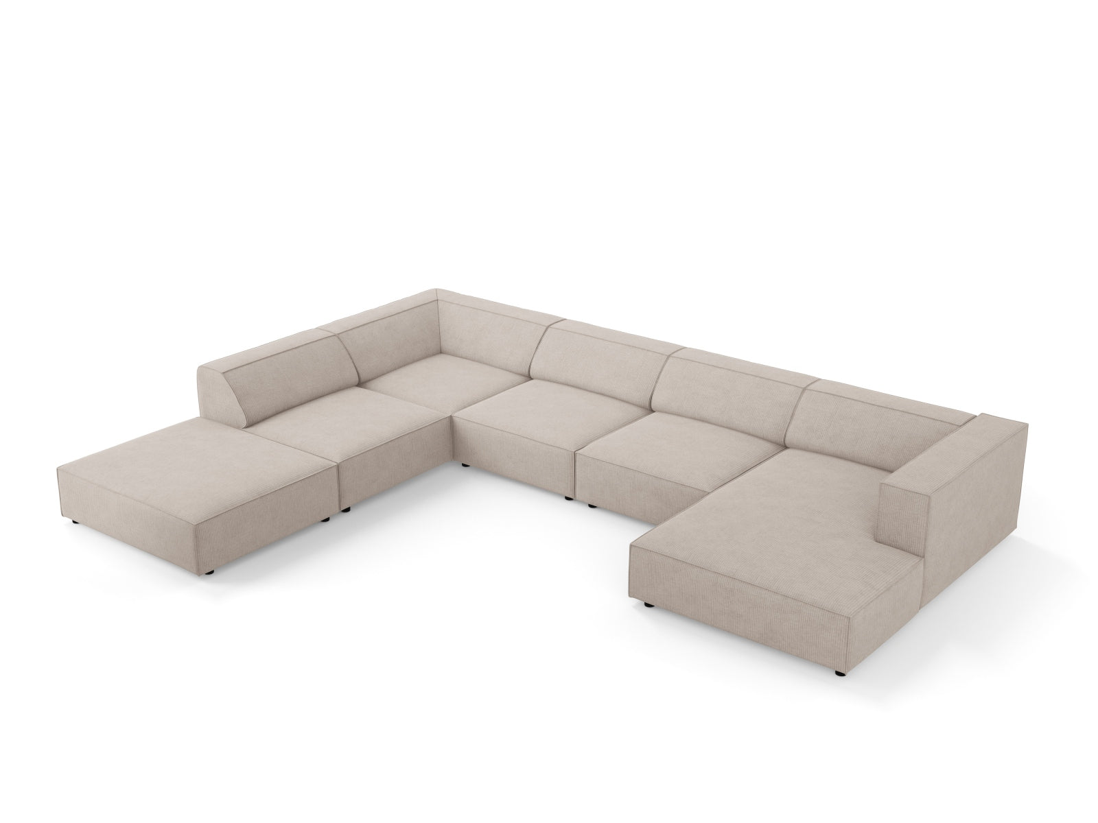 Arendal Panoramic Ecksofa links 7 Sitzer in Dark Beige präsentiert im Onlineshop von KAQTU Design AG. Ecksofa links ist von Cosmopolitan Design